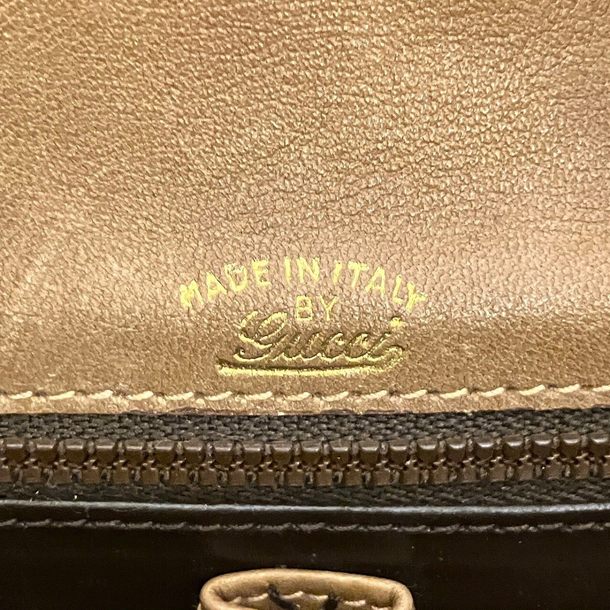 Gucci Horsebit Brown Canvas Leather Shoulder Bag (Pre-Owned)