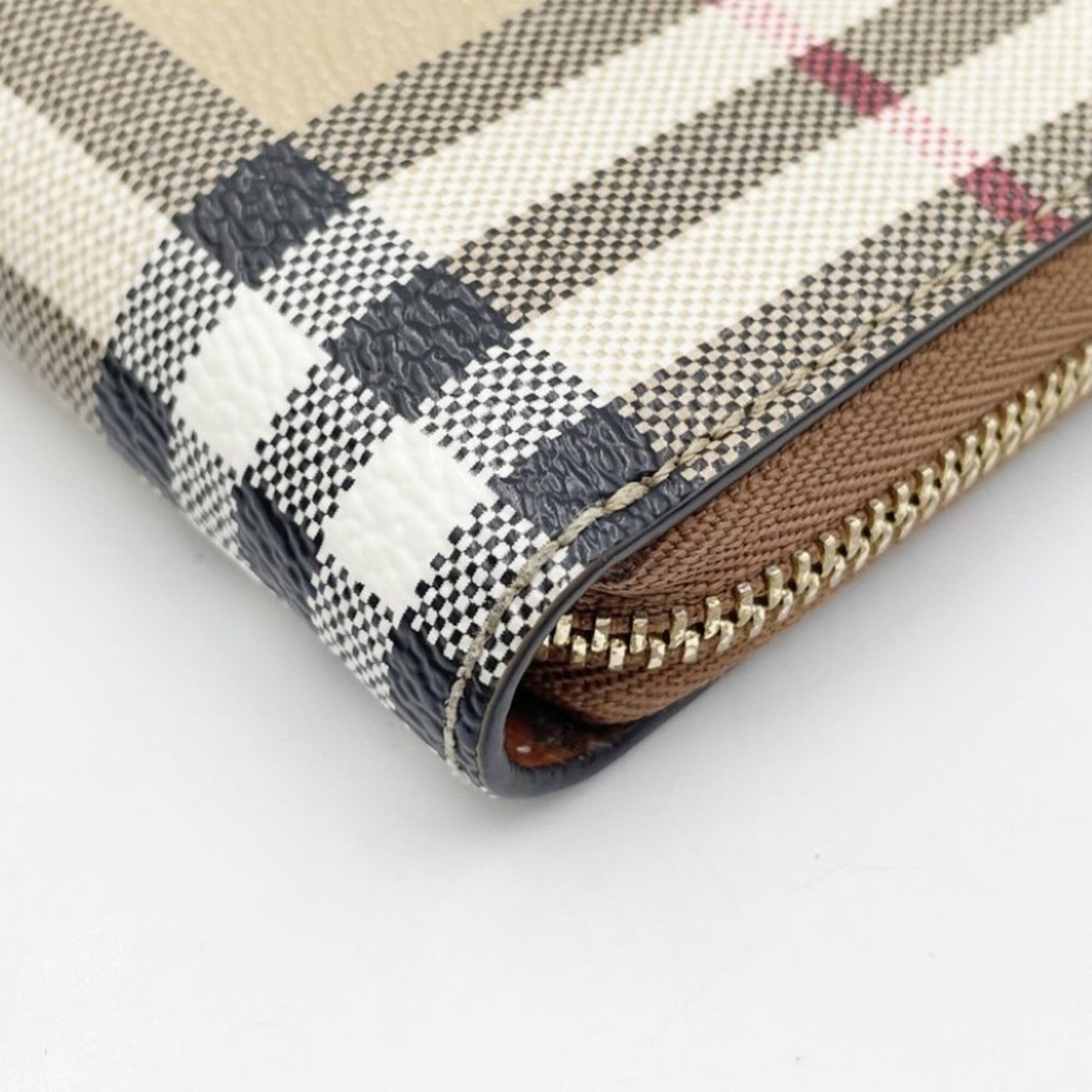 Burberry Beige Brown Pvc Leather Long Wallet (Bi-Fold) (Pre-Owned)