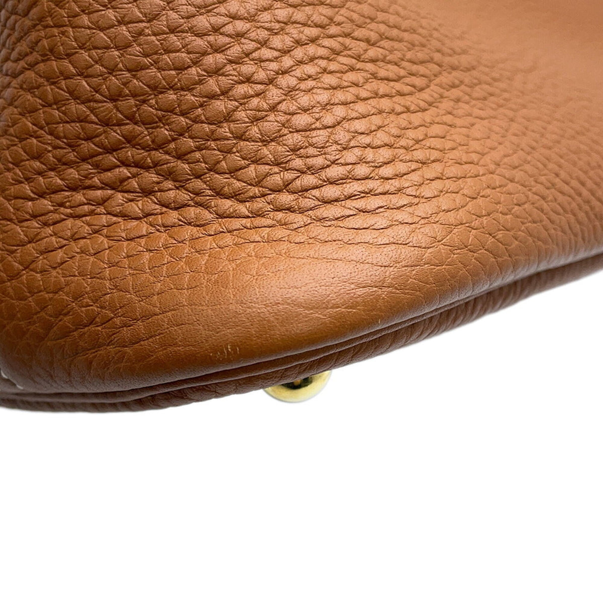 Hermes Gold Taurillon Clemence Leather Handbag Shoulder Bag (Pre-Owned)