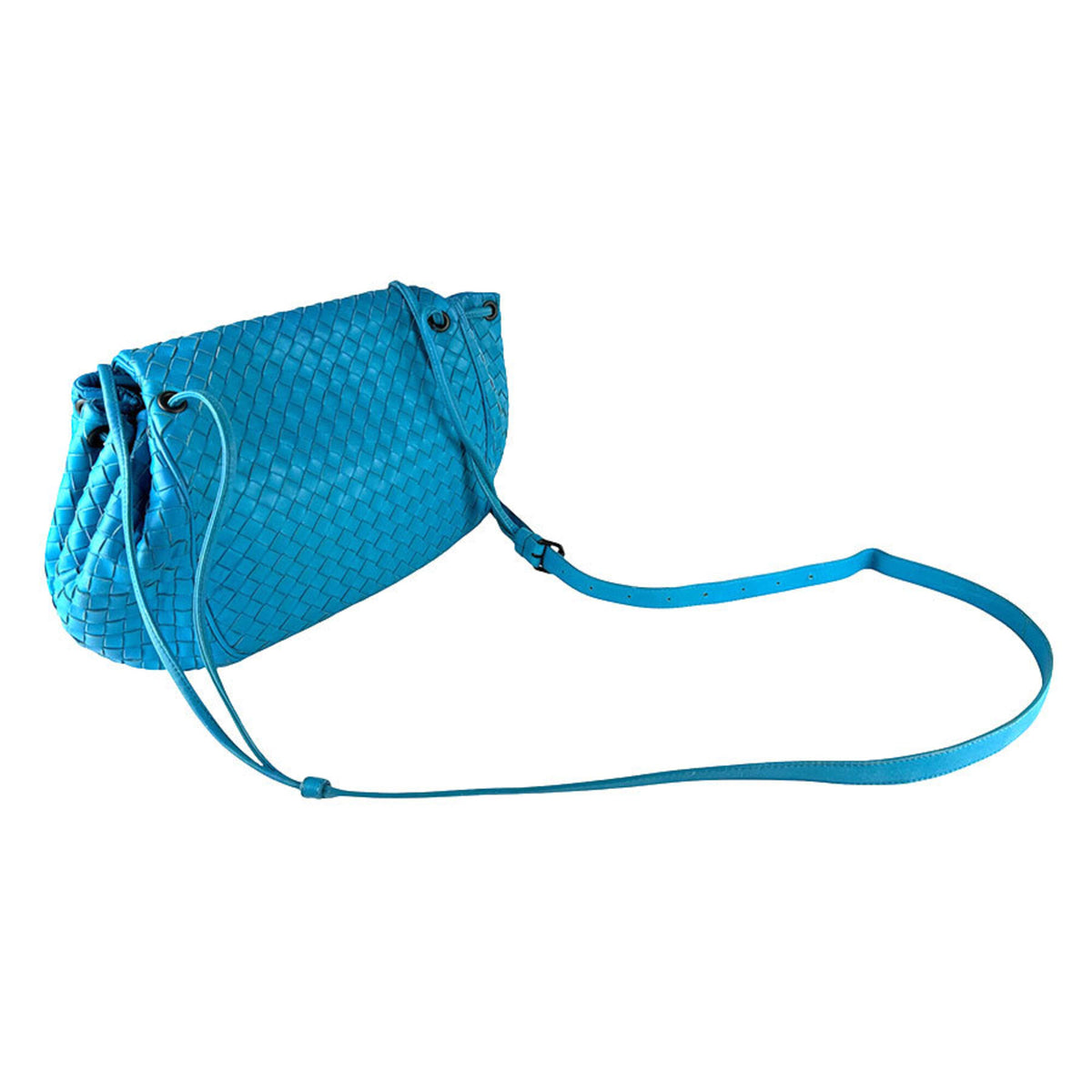 Bottega Veneta Blue Intrecciato Shoulder Bag (Pre-Owned)