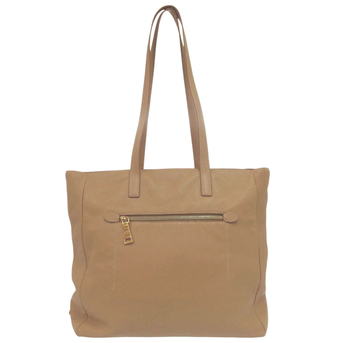 Prada Brown Leather Shoulder Bag Tote Bag (Pre-Owned)