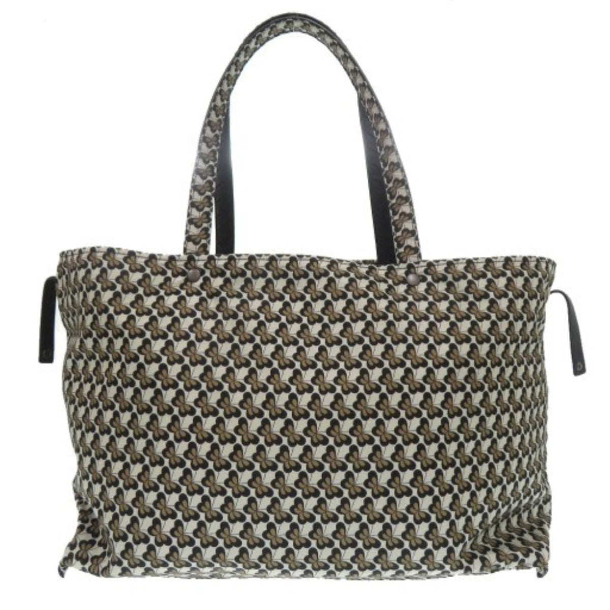 Bottega Veneta Intrecciato Beige Black Cream Intrecciato Nylon Tote Bag (Pre-Owned)