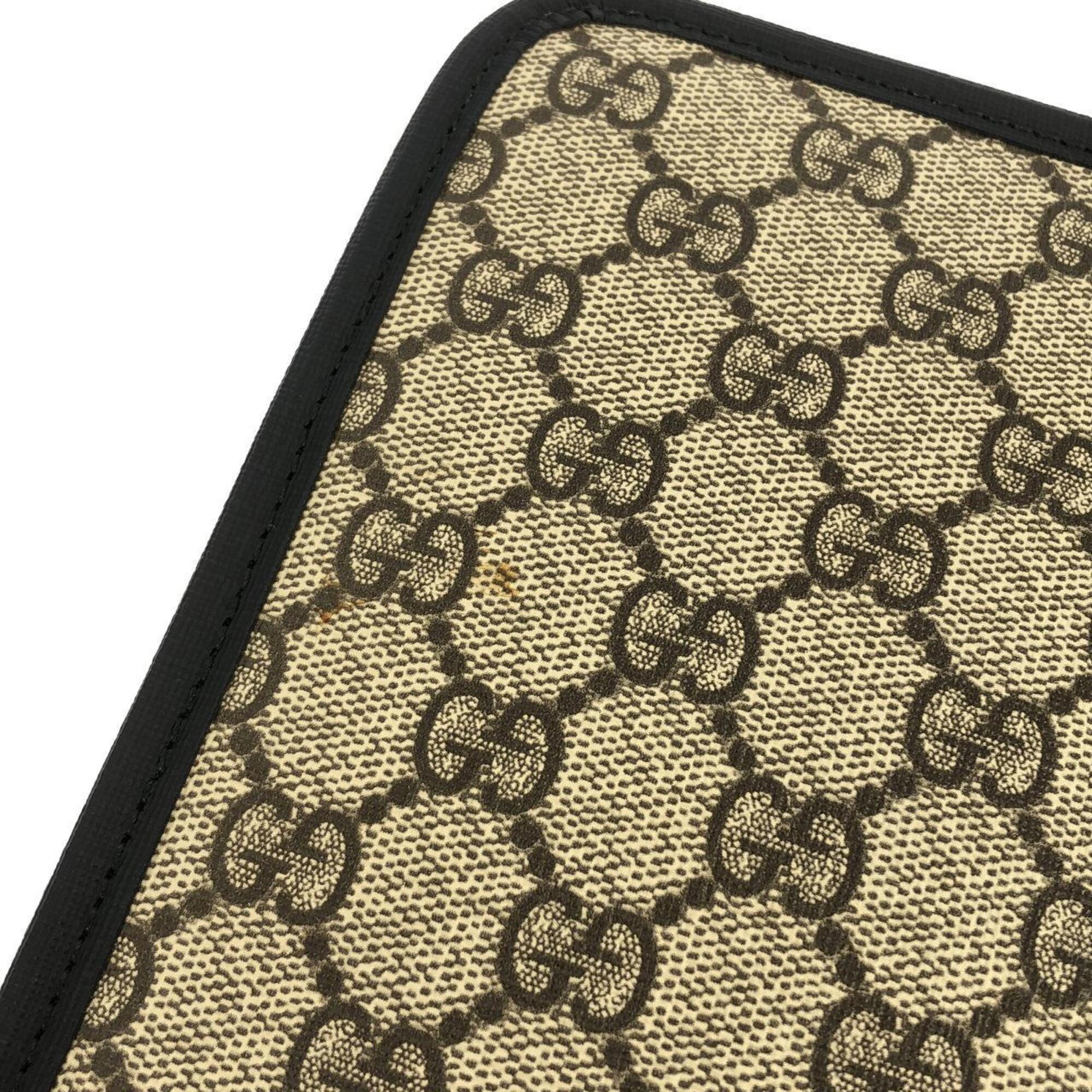 Gucci Beige Black Gg Supreme Canvas Handbag (Pre-Owned)