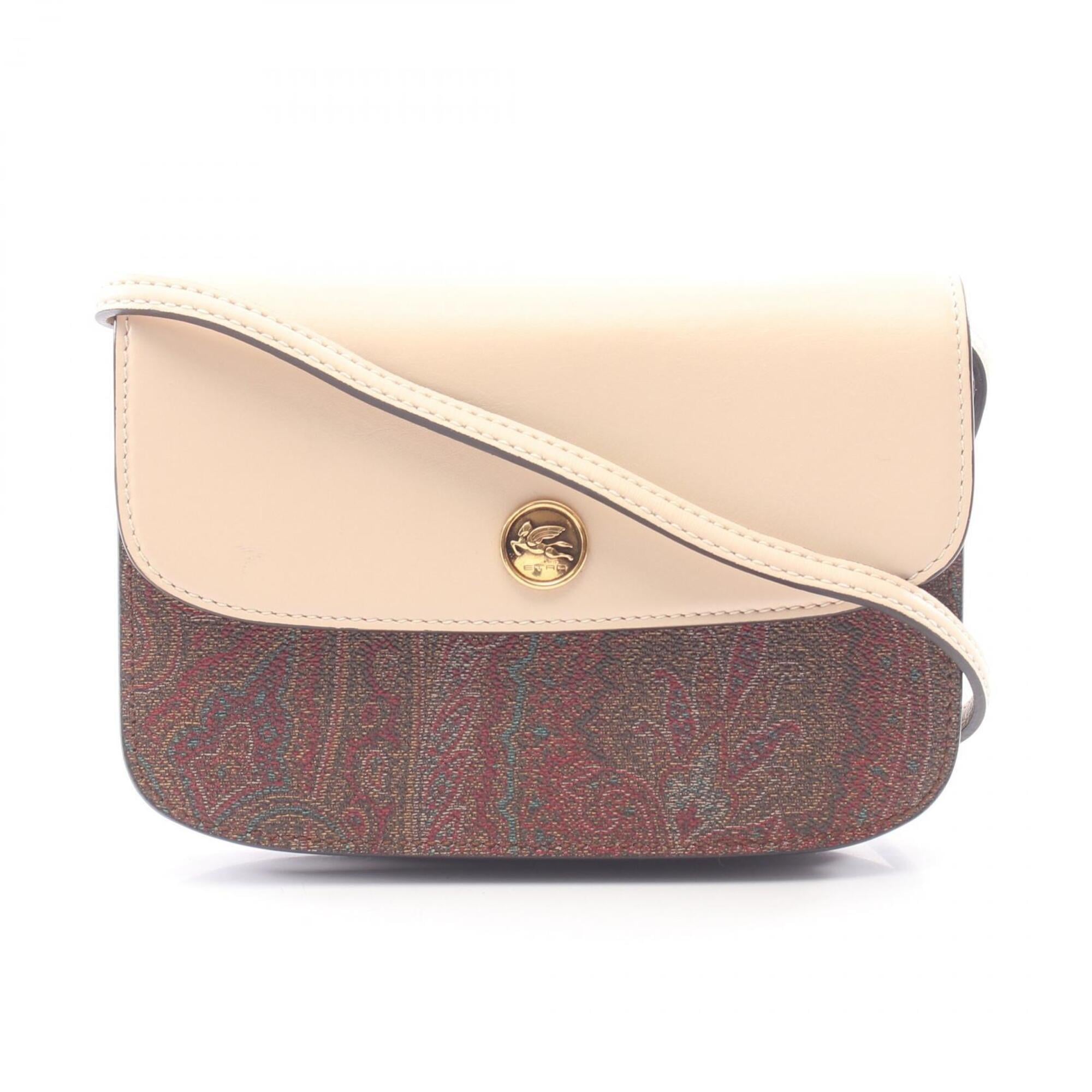 Etro Beige Multi-Color Coated Canvas Leather Handbag Shoulder Bag (Pre-Owned)