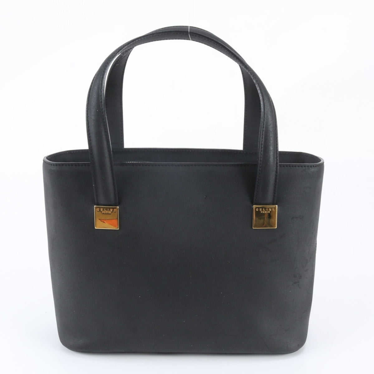 Celine Black Leather Handbag Tote Bag (Pre-Owned)
