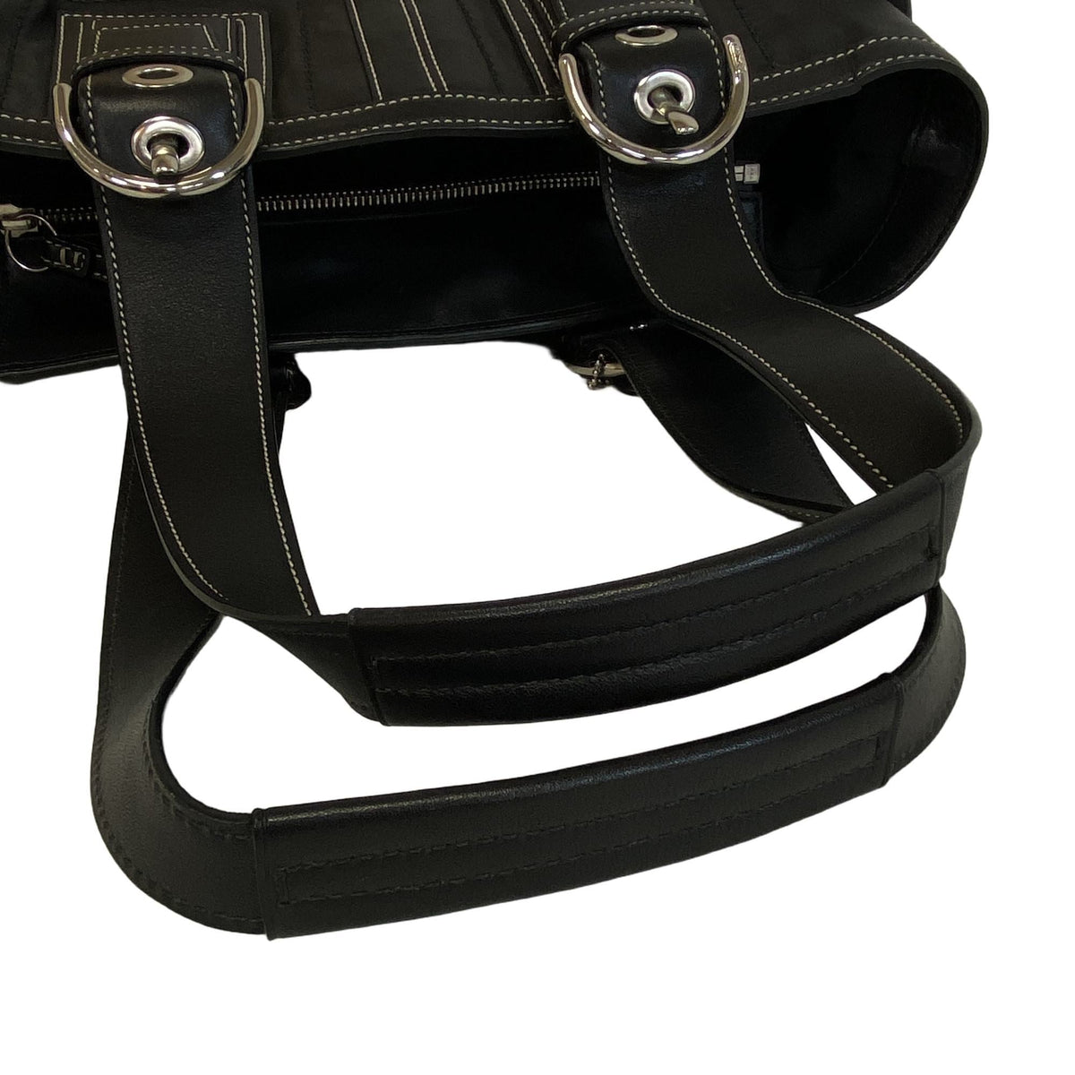 Coach Black Leather Handbag Tote Bag (Pre-Owned)