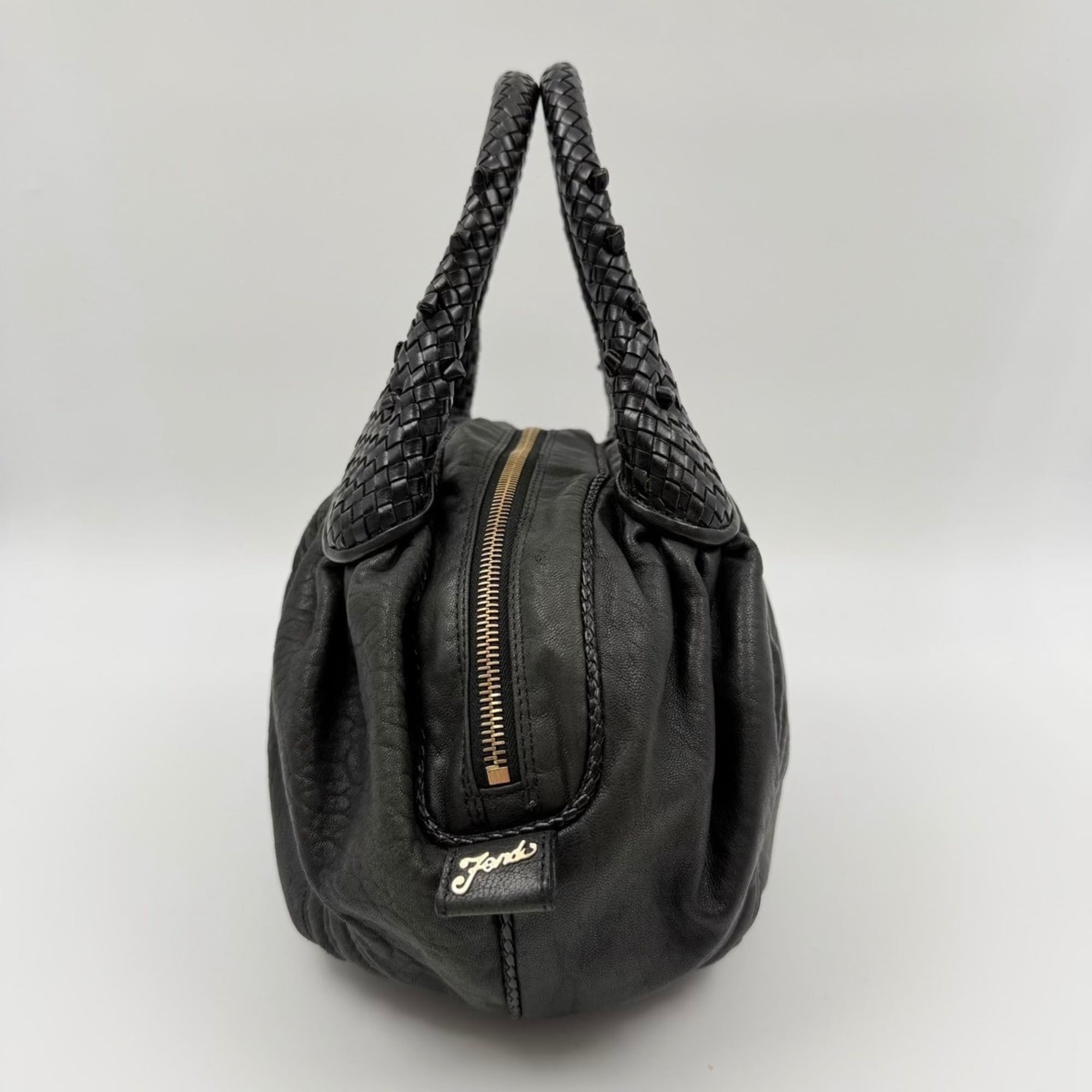 Fendi Zucca Black Zucca Handbag (Pre-Owned)