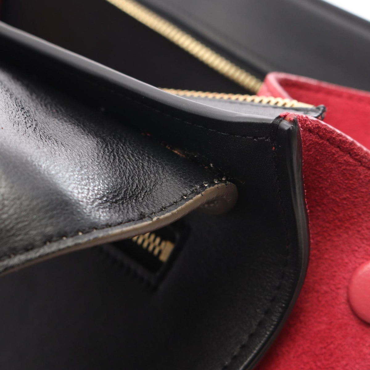 Celine Beige Black Pink Leather Suede Handbag (Pre-Owned)