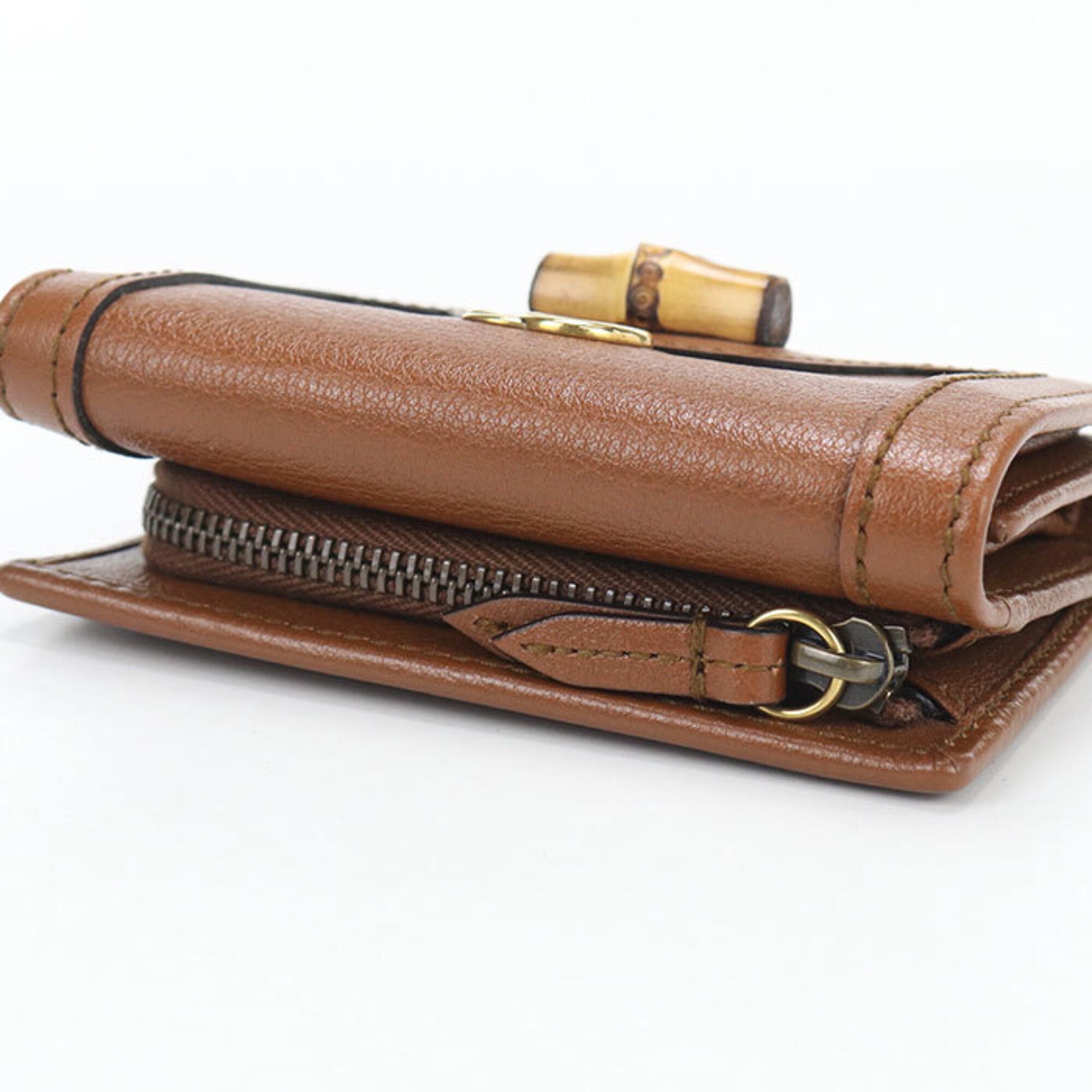 Gucci Brown Leather Wallet (Tri-Fold) (Pre-Owned)