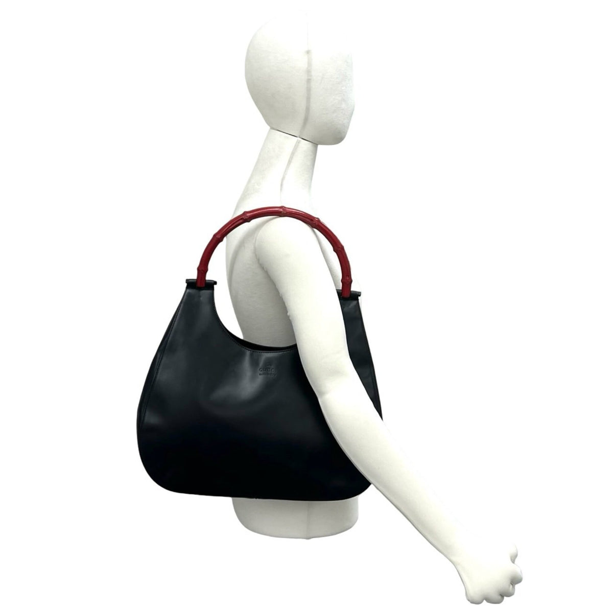 Gucci Black Leather Bamboo Handbag Shoulder Bag (Pre-Owned)