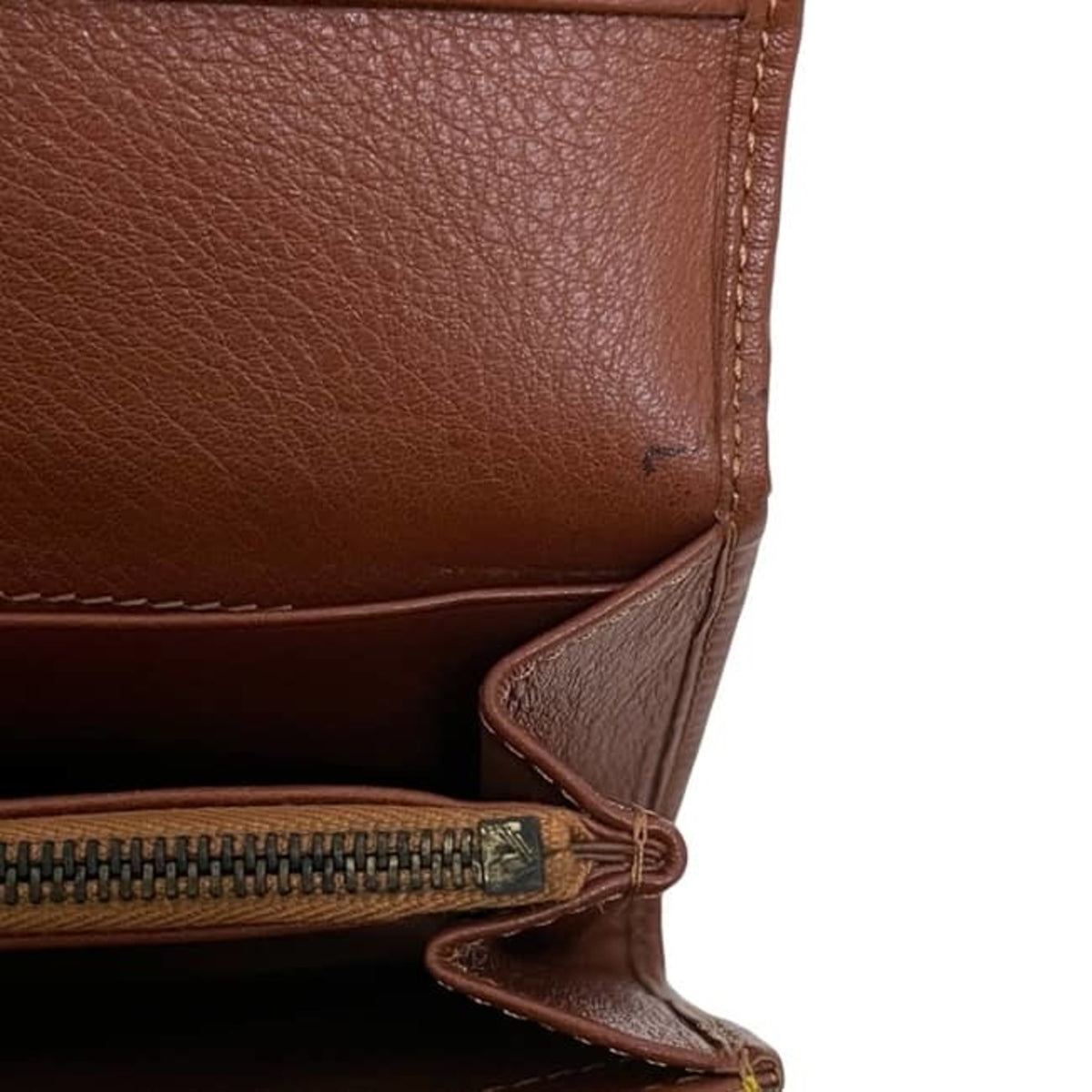 Celine Beige Brown Nylon Leather Long Wallet (Bi-Fold) (Pre-Owned)