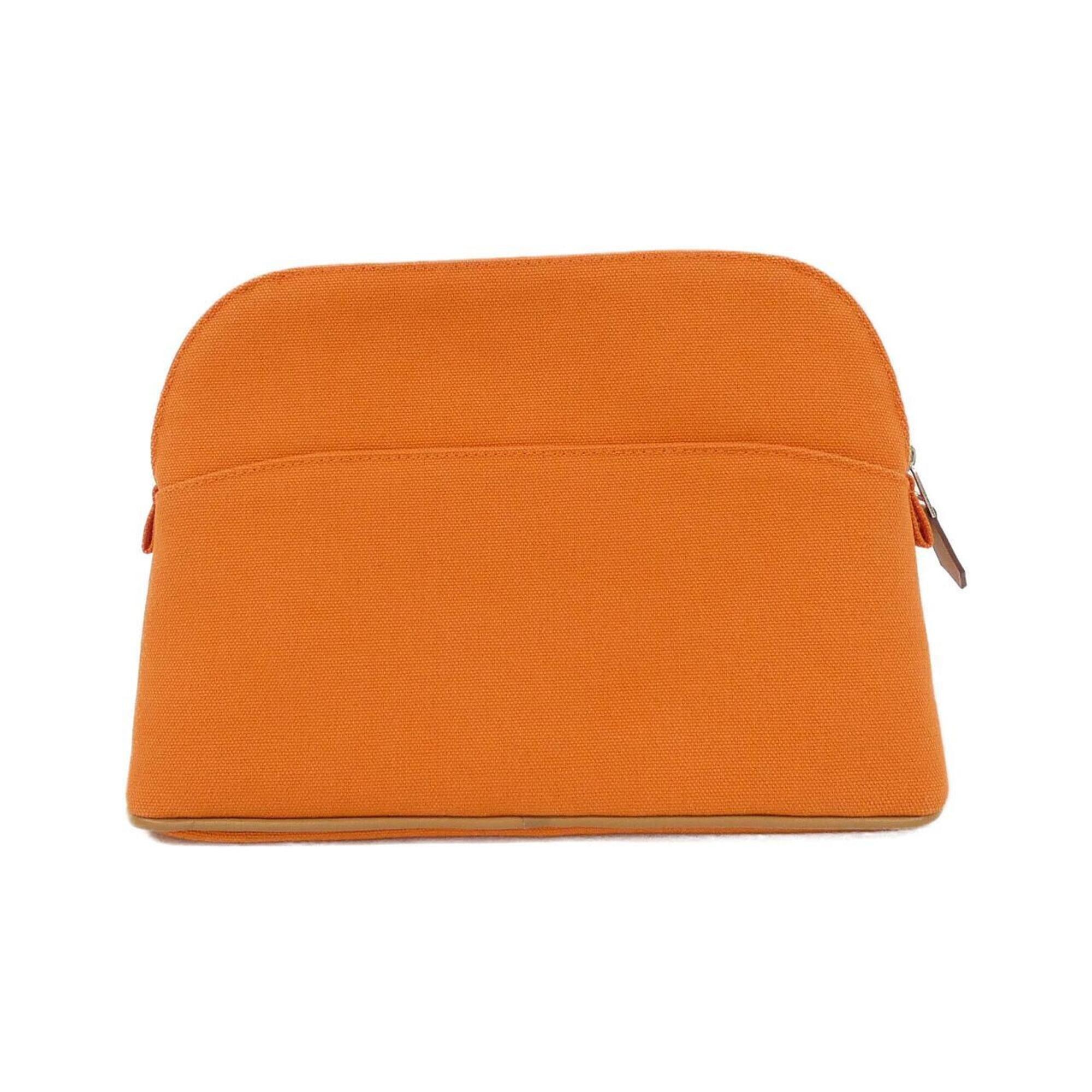 Hermes Feu Orange Canvas Handbag Pouch (Pre-Owned)