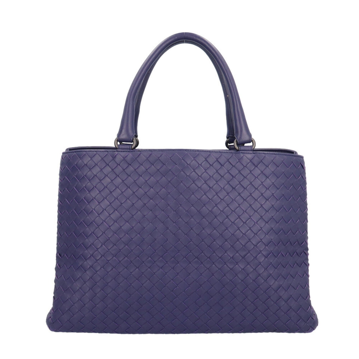 Bottega Veneta Purple Leather Handbag Tote Bag (Pre-Owned)