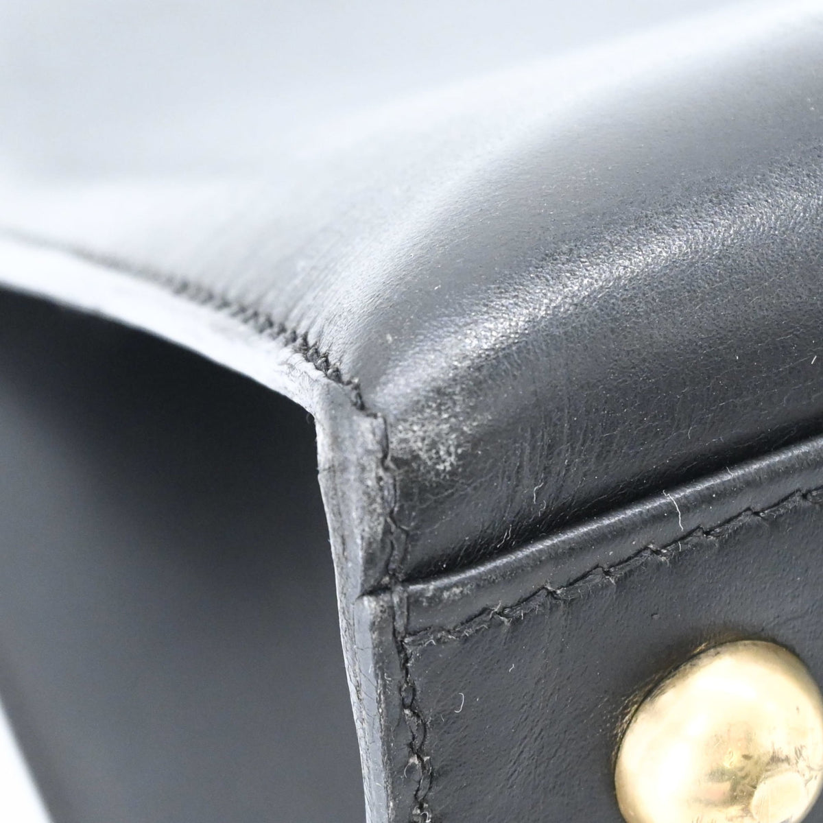 Hermes Dalvy Black Box Calf Leather Handbag (Pre-Owned)