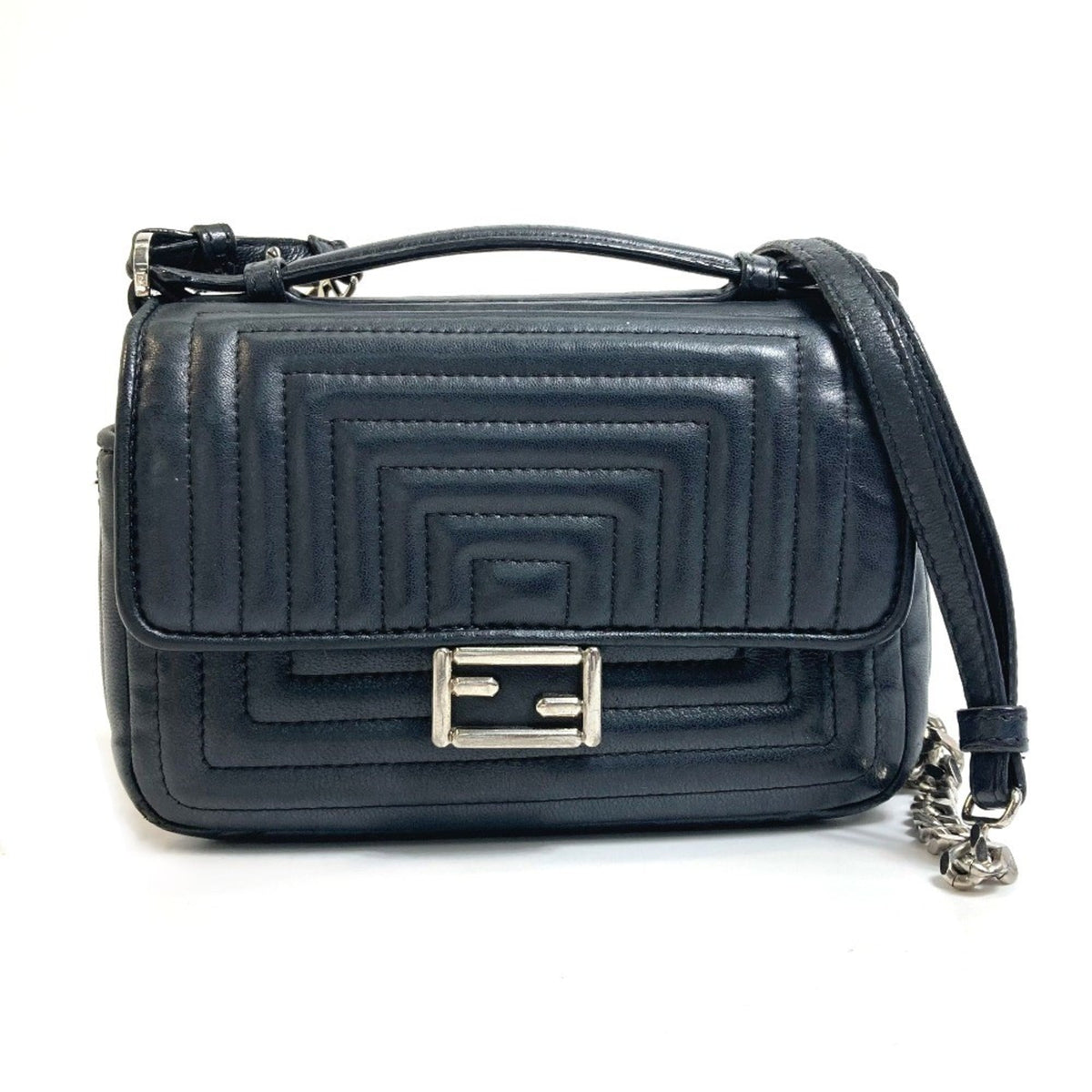 Fendi Black Leather Shoulder Bag (Pre-Owned)
