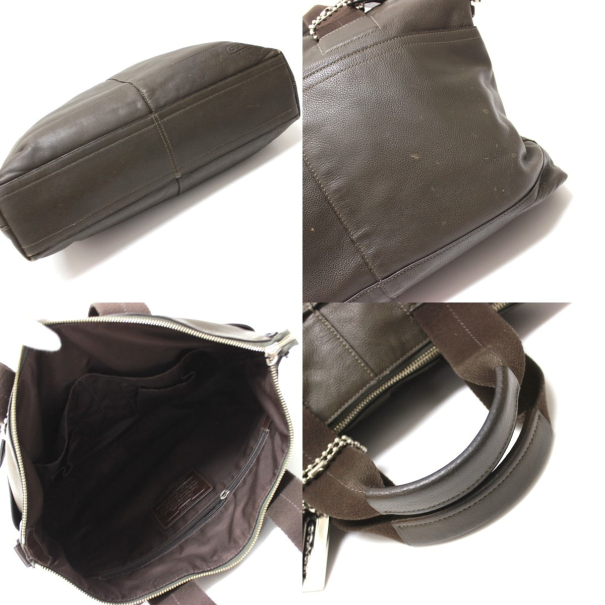 Coach Green Leather Tote Bag (Pre-Owned)