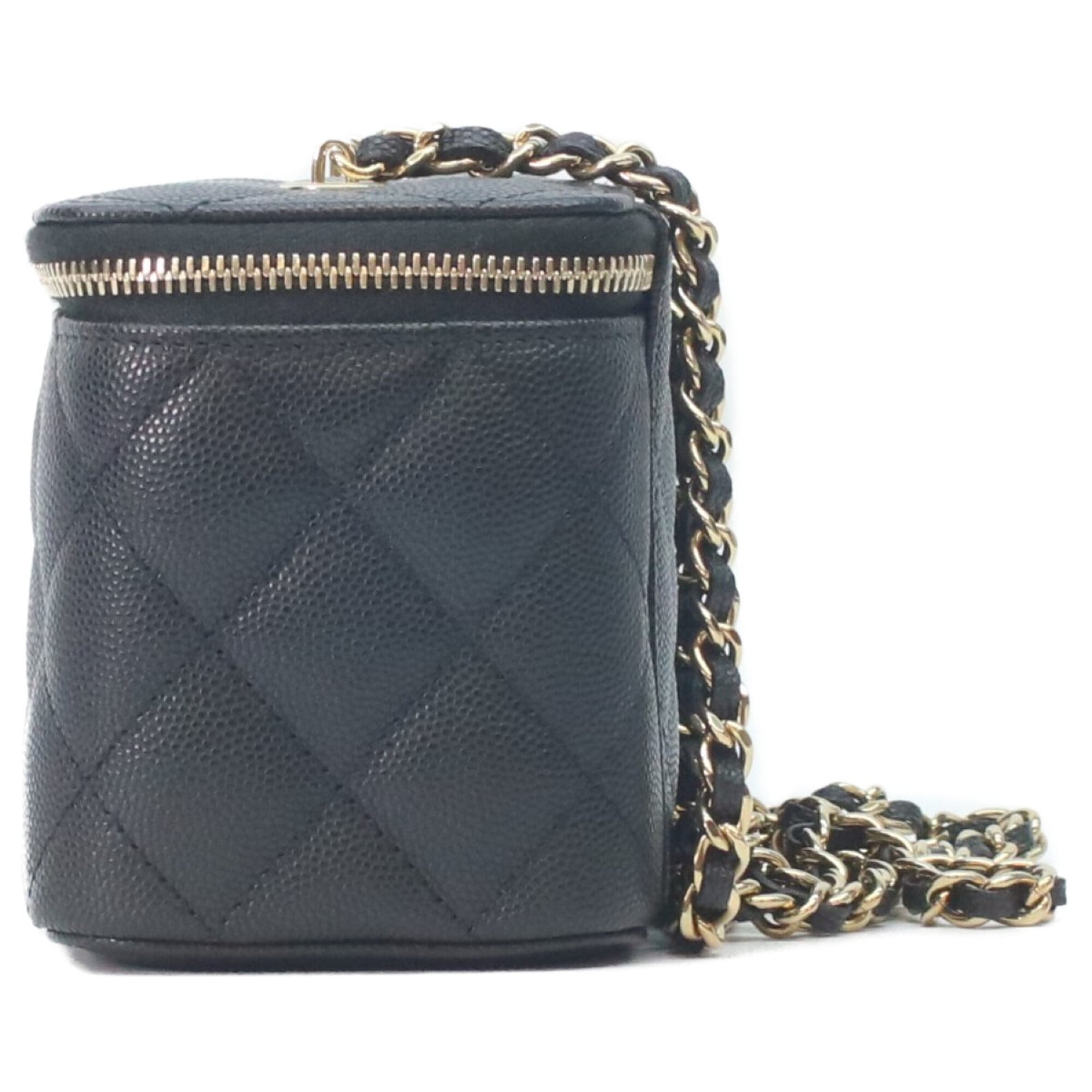 Chanel Black Grained Calfskin Shoulder Bag (Pre-Owned)