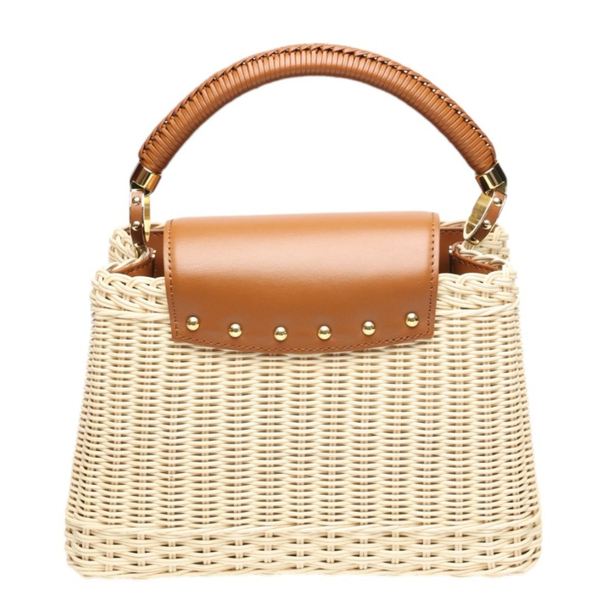 Louis Vuitton Beige Brown Leather Shoulder Bag (Pre-Owned)