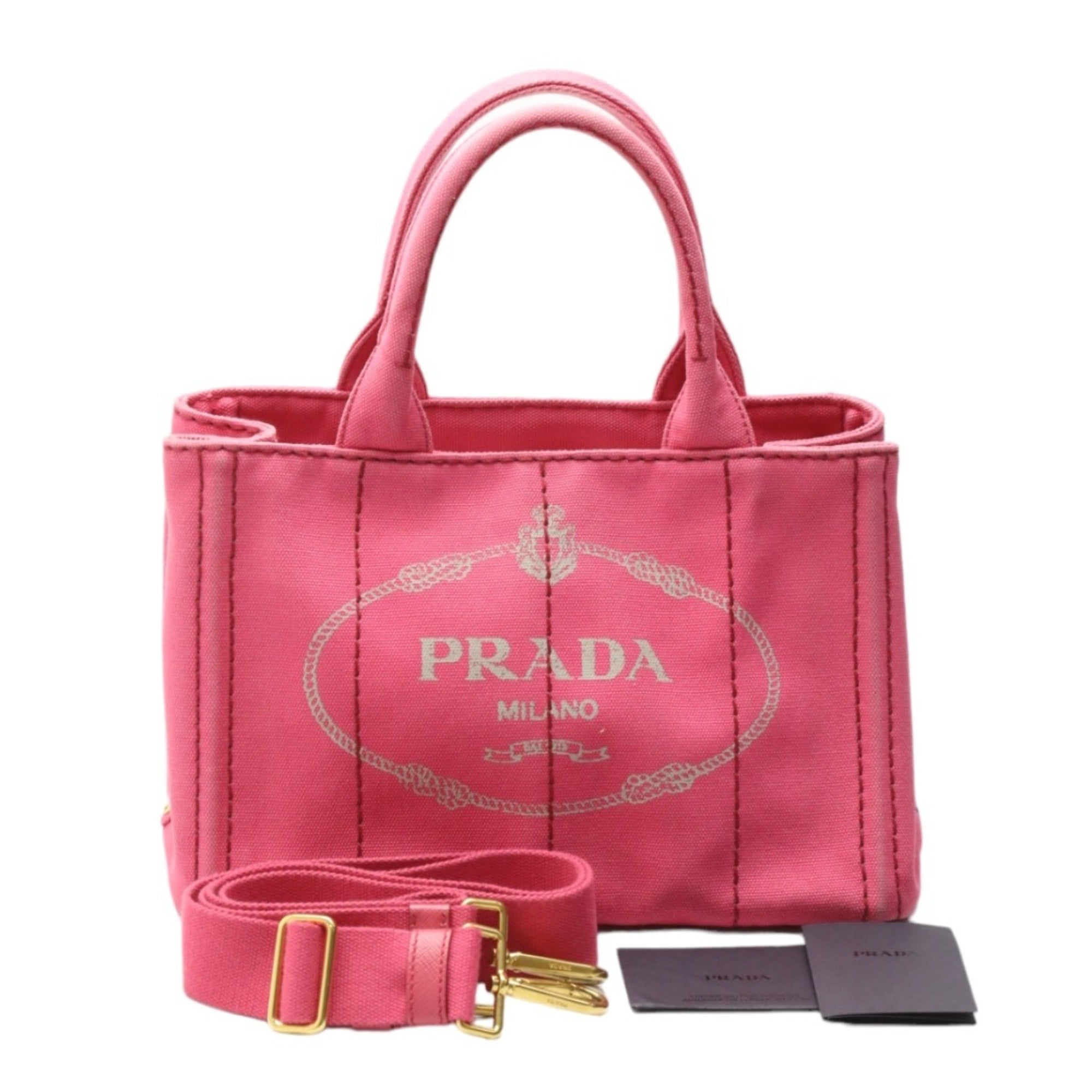 Prada Canapa Pink Cotton Canvas Tote Bag (Pre-Owned)