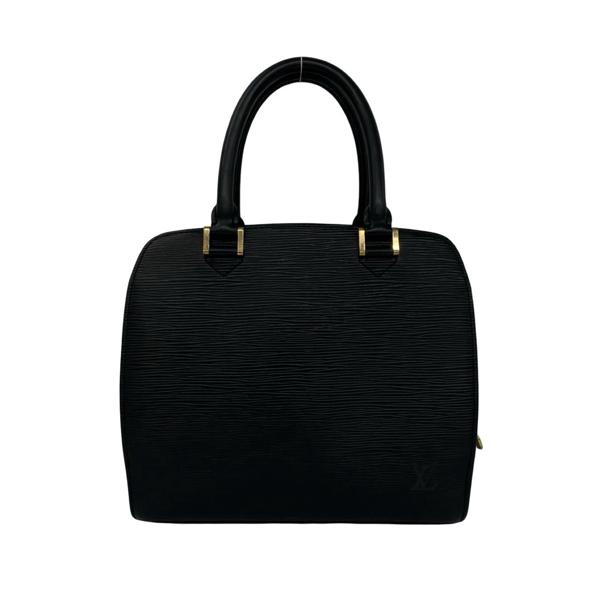 Louis Vuitton Black Leather Handbag Tote Bag (Pre-Owned)