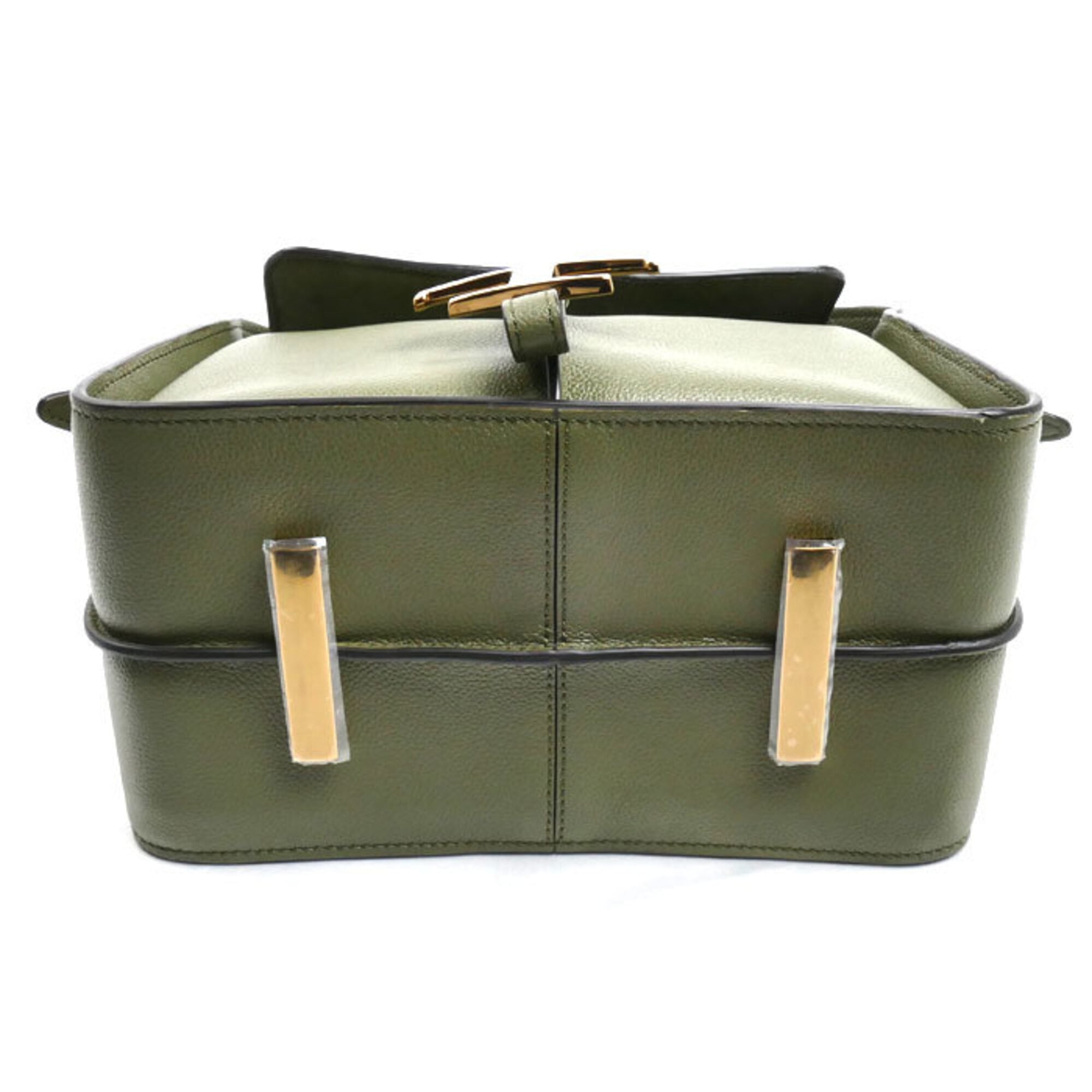 Tod's Green Olive Leather Messenger Bag Shoulder Bag (Pre-Owned)
