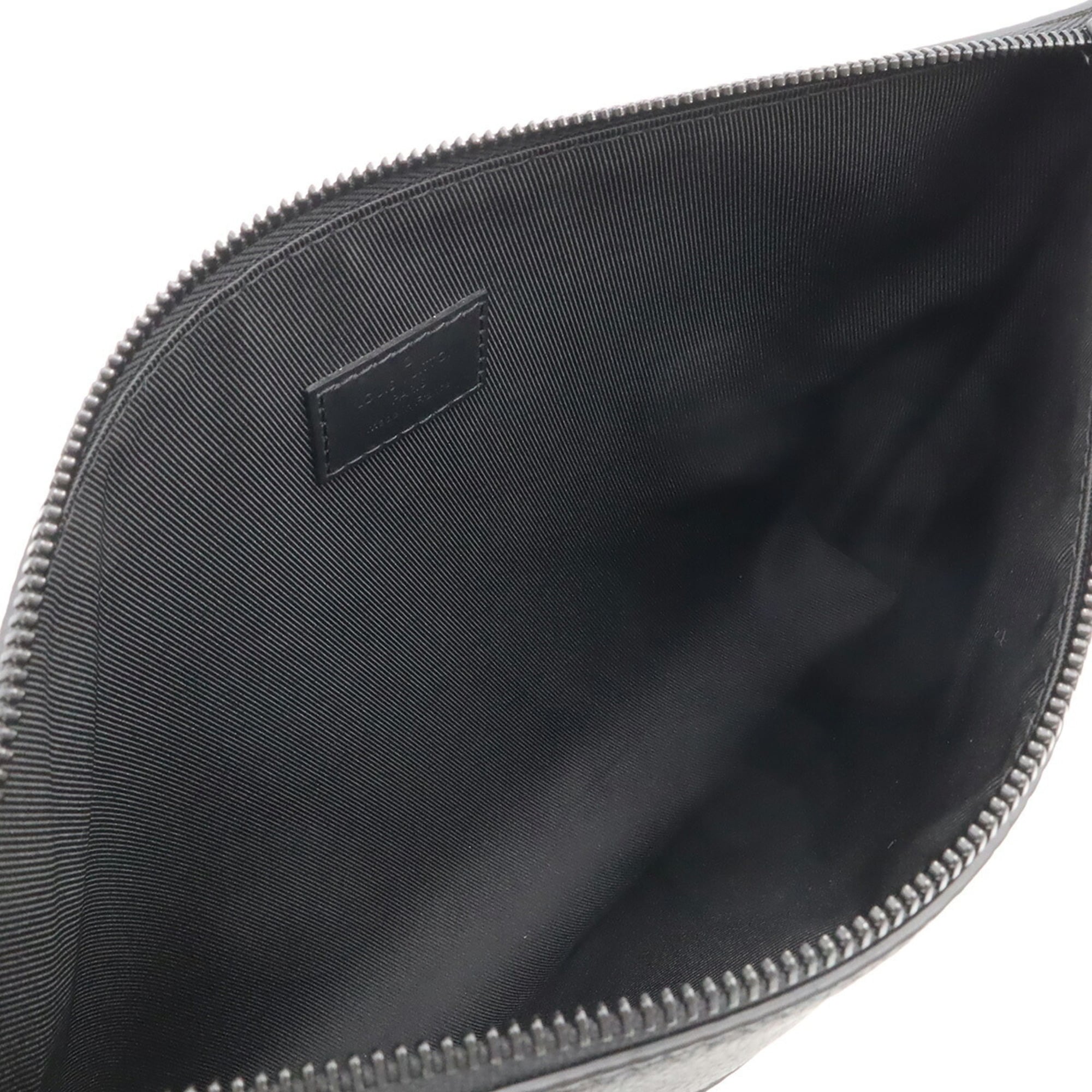 Louis Vuitton Noir Leather Clutch Bag Handbag Pochette Pouch (Pre-Owned)
