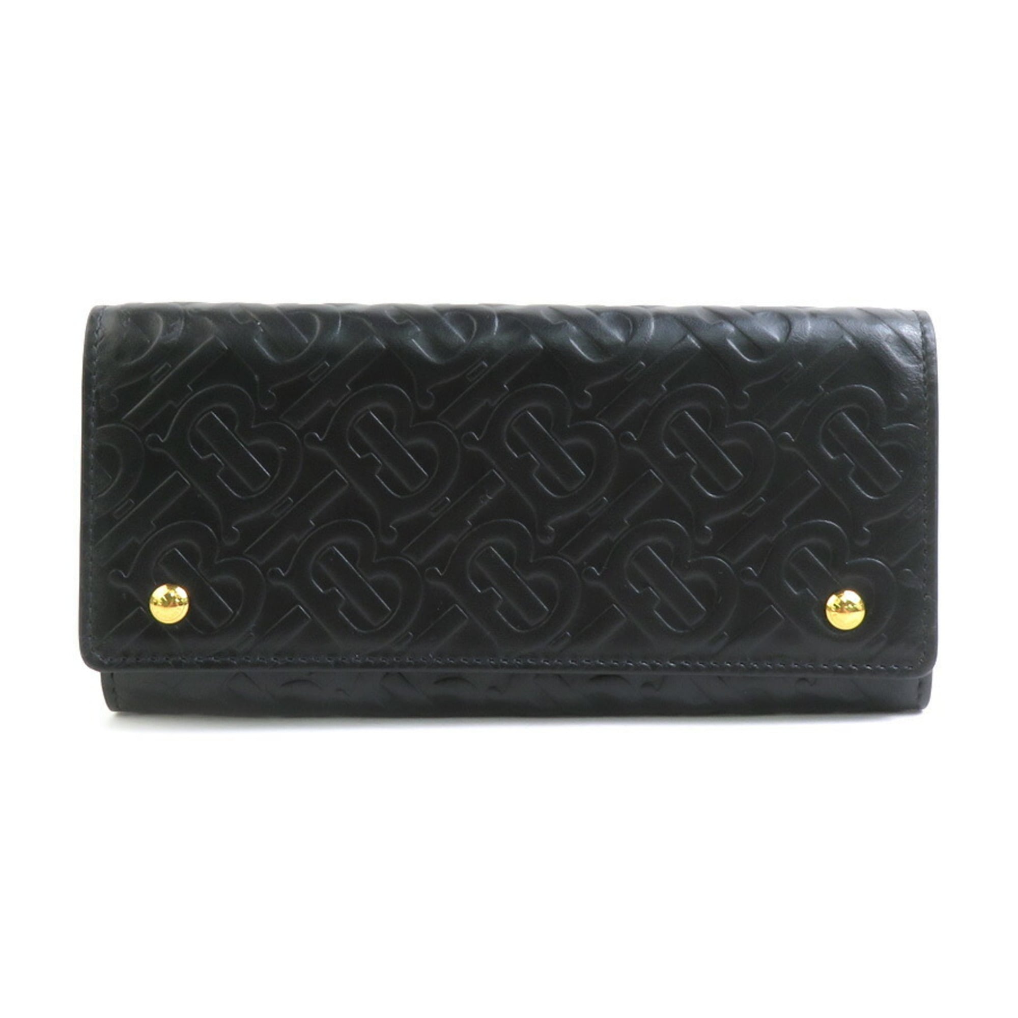 Burberry Black Leather Long Wallet (Bi-Fold) (Pre-Owned)