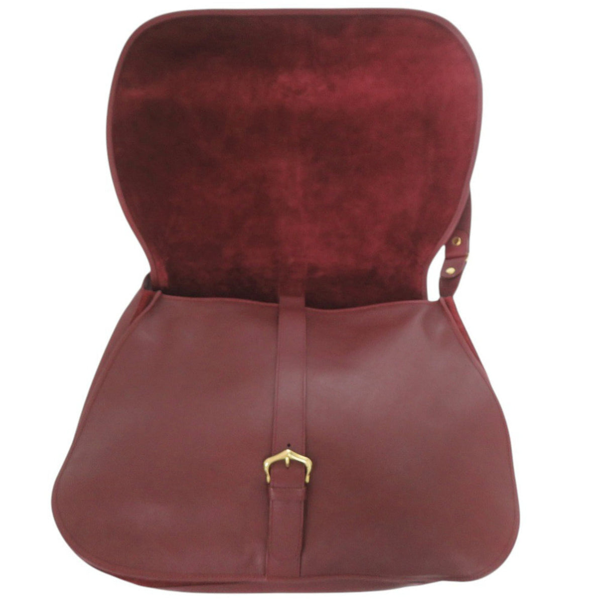 Cartier Bordeaux Red Color Leather Shoulder Bag (Pre-Owned)