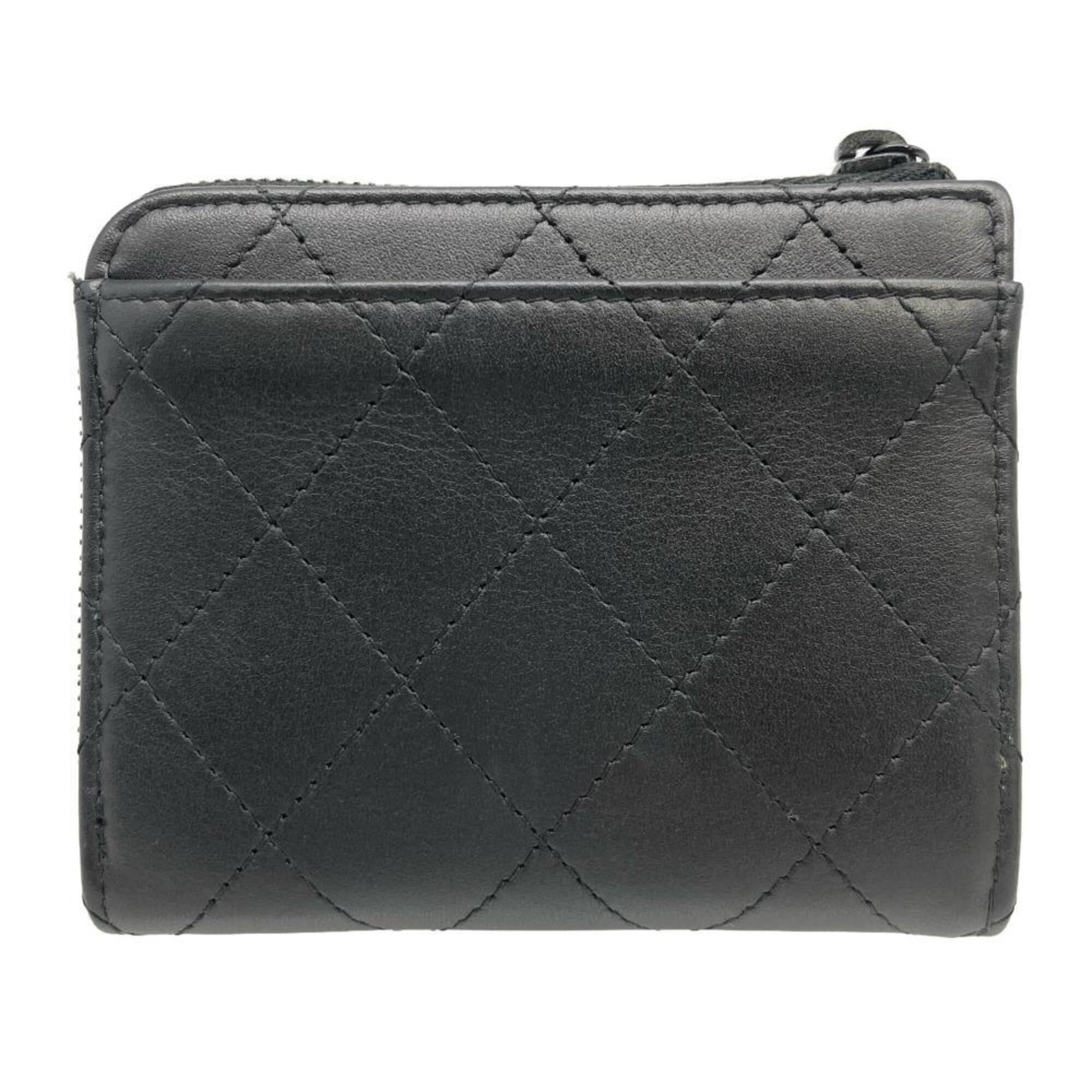Chanel Black Leather Coin Purse/Coin Case (Pre-Owned)