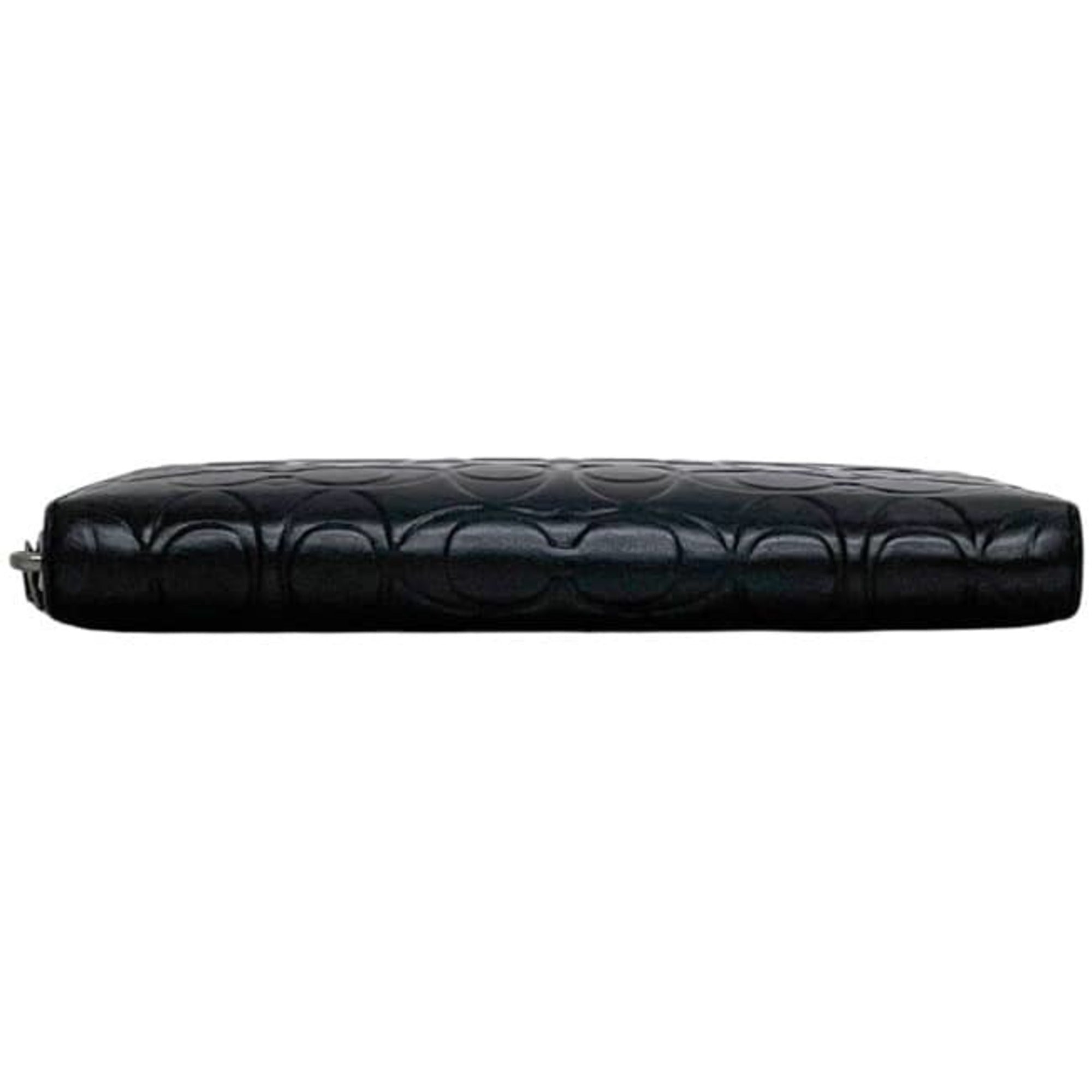 Coach Signature Black Leather Long Wallet (Bi-Fold) (Pre-Owned)