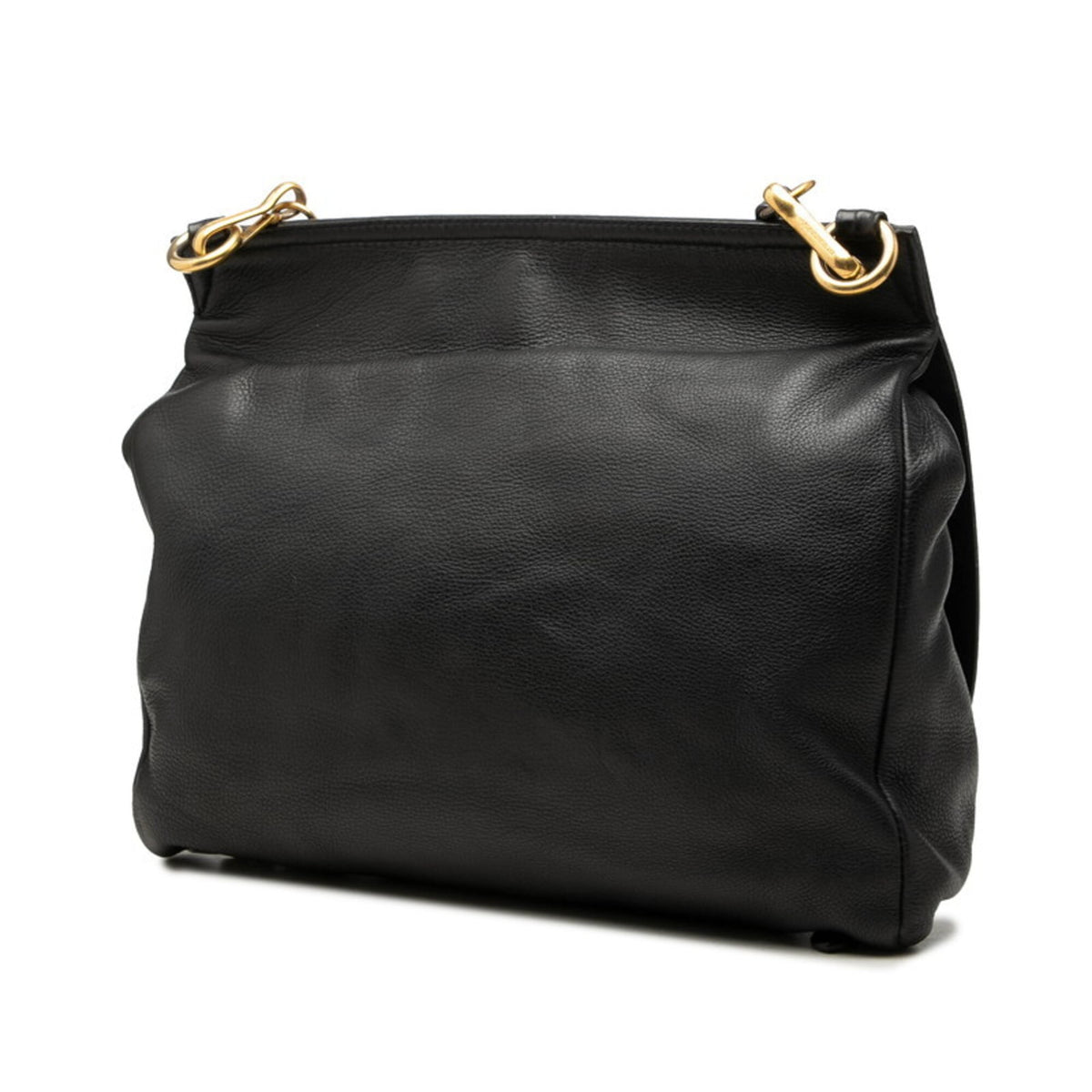 Burberry Black Leather Messenger Bag Shoulder Bag (Pre-Owned)