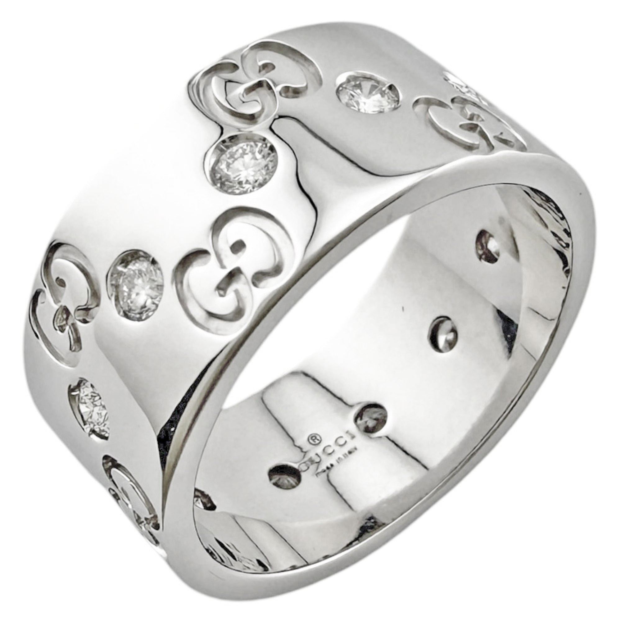 Gucci Icon Silver White Gold (18K) Band Ring (Pre-Owned)
