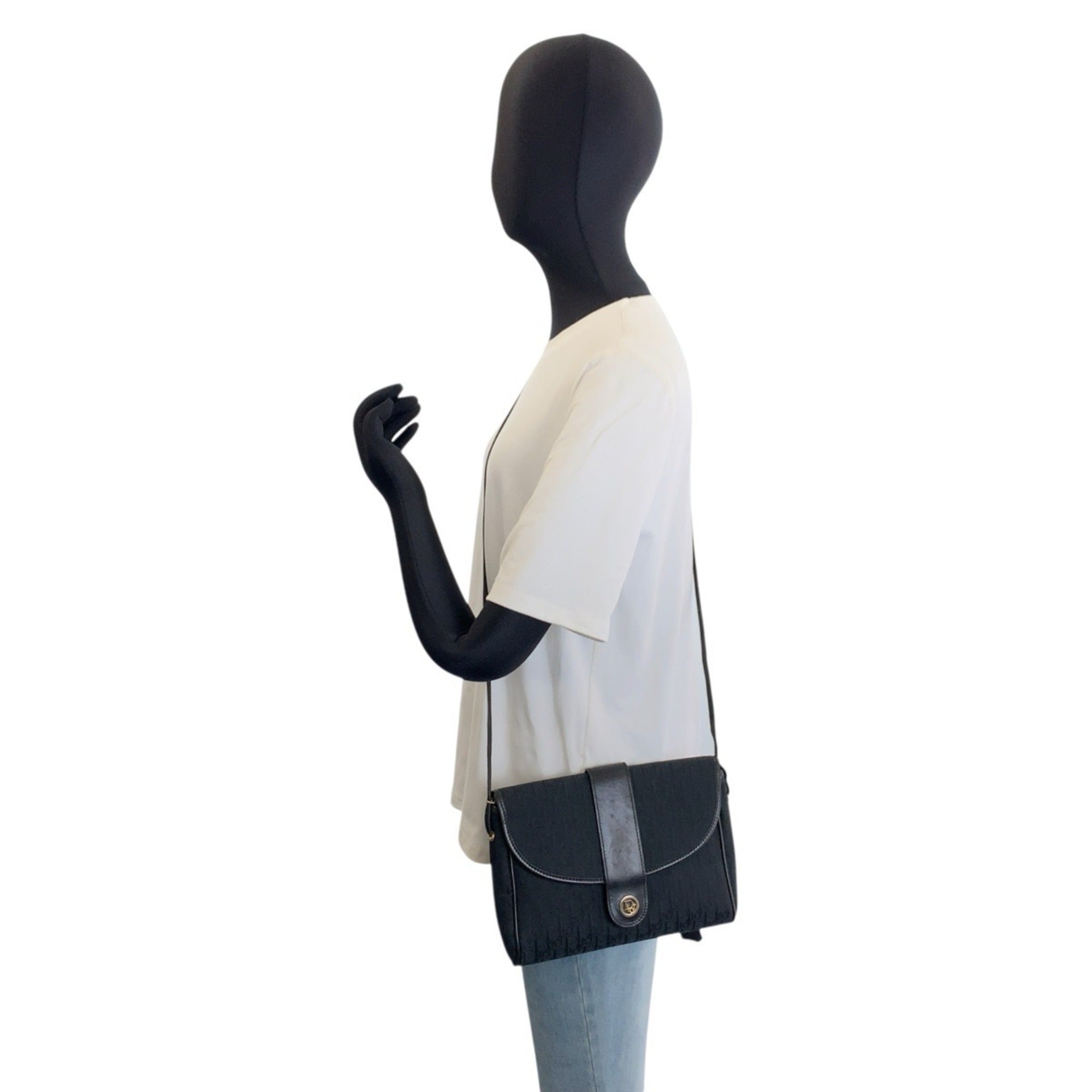 Christian Dior Black Trotter Leather Pochette Shoulder Bag (Pre-Owned)