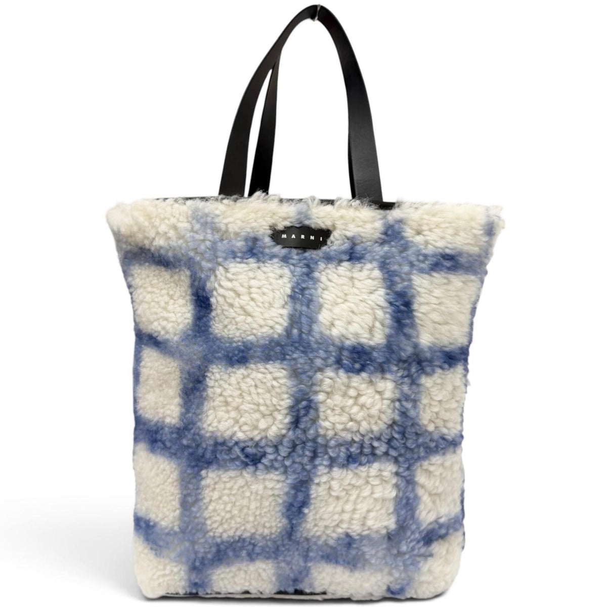 Marni Black Blue White Leather Tote Bag (Pre-Owned)