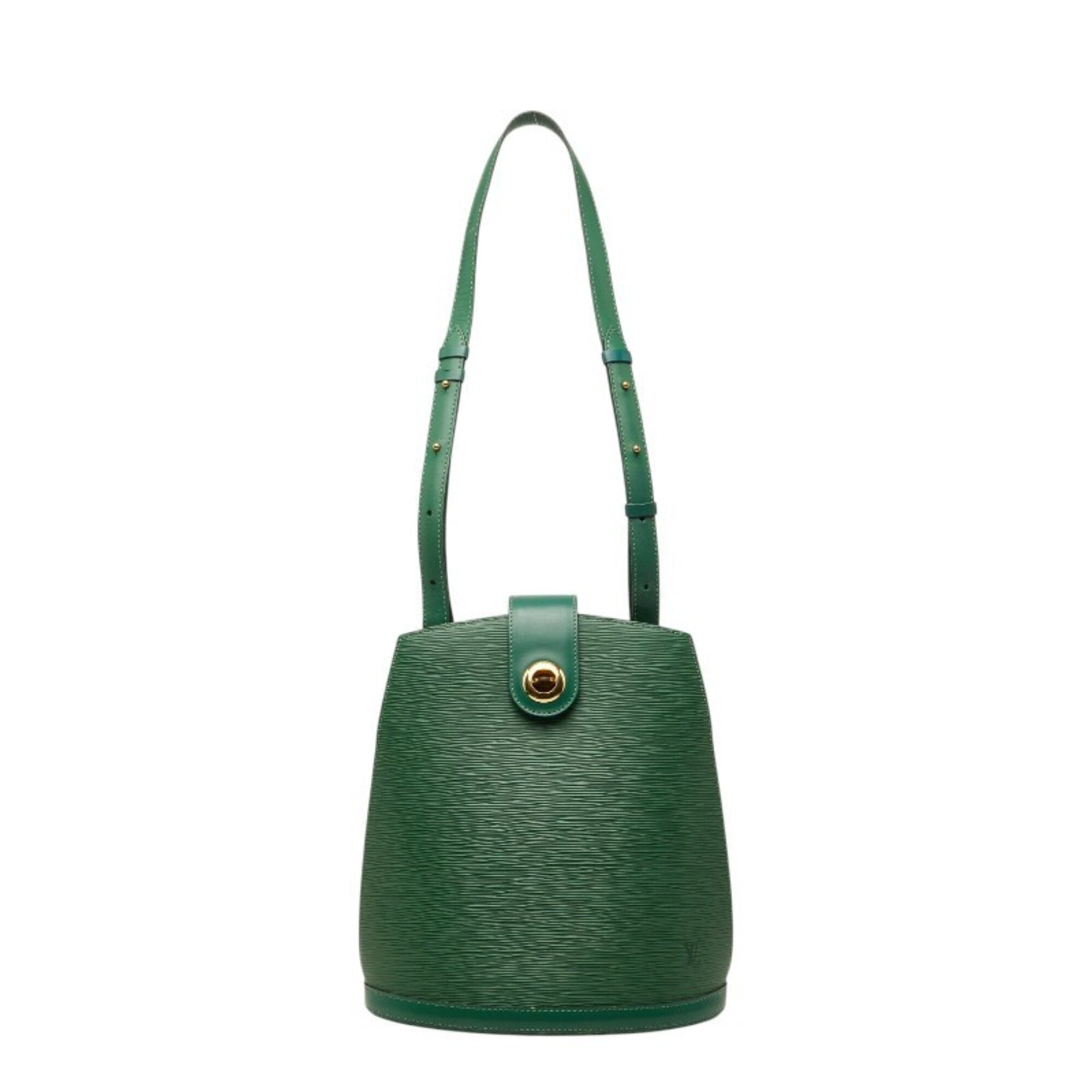 Louis Vuitton Borneo Green Leather Shoulder Bag (Pre-Owned)