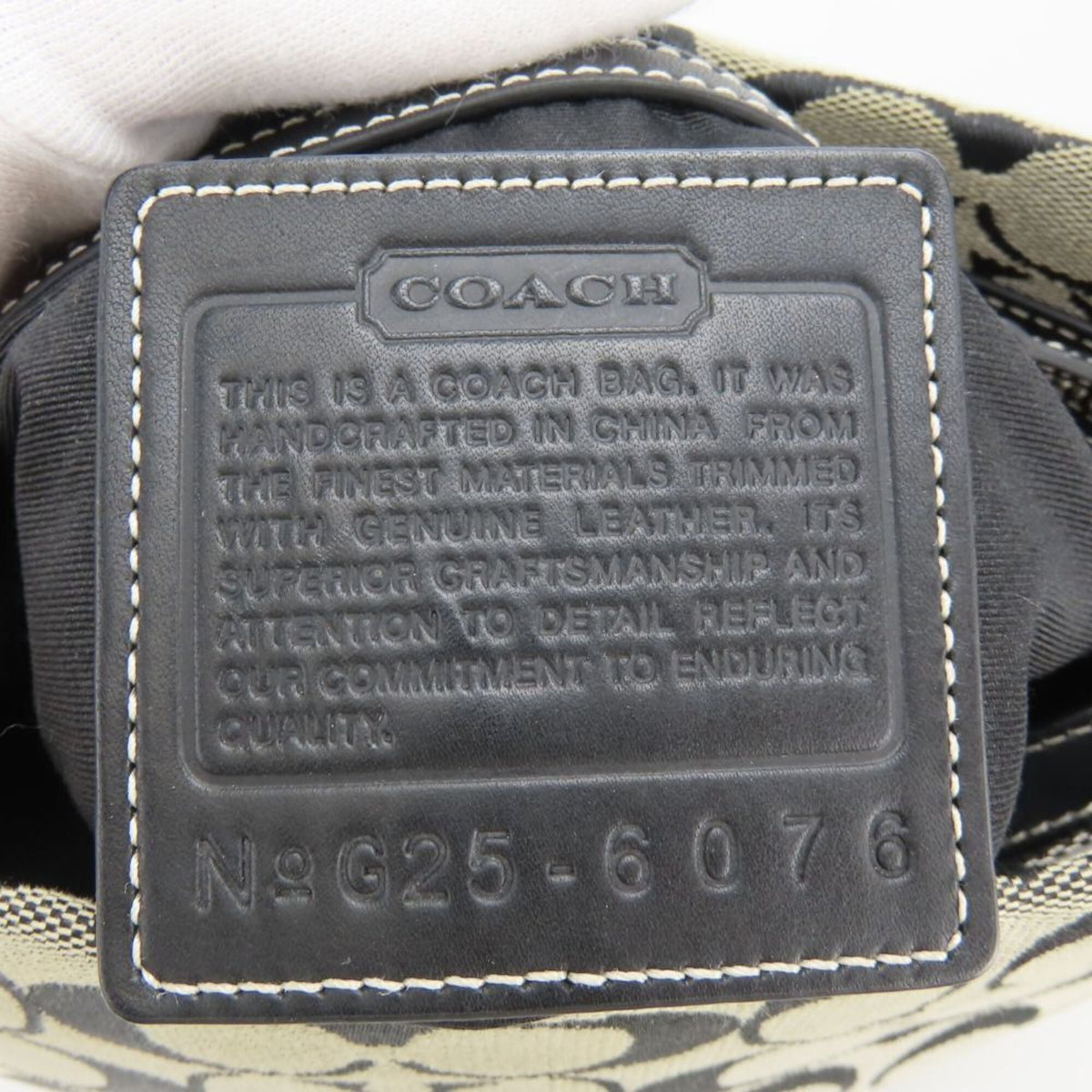 Coach Signature Black Gray Canvas Leather Shoulder Bag (Pre-Owned)