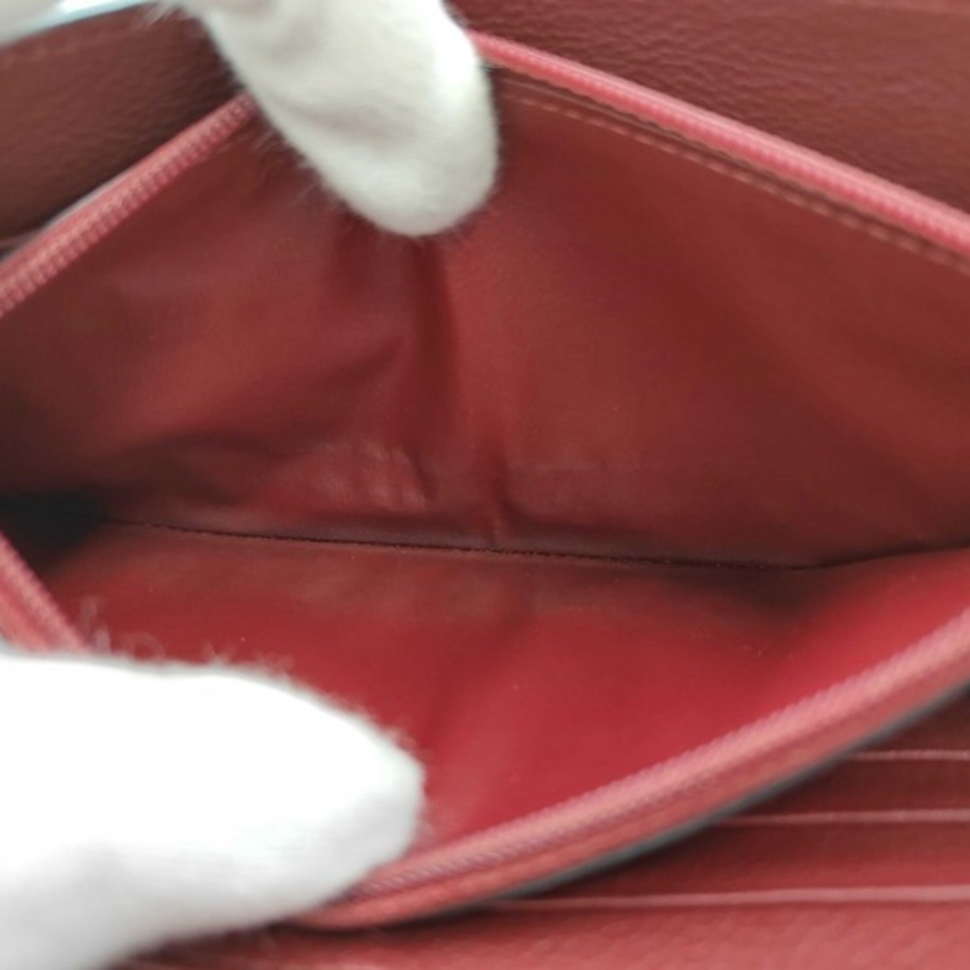 Cartier Bordeaux Leather Long Wallet (Tri-Fold) (Pre-Owned)