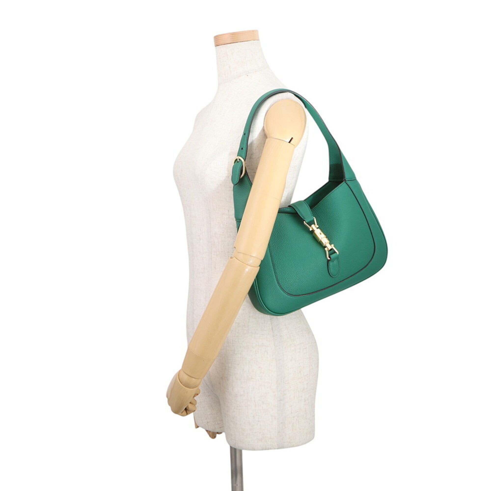 Gucci Green Leather Handbag Shoulder Bag (Pre-Owned)