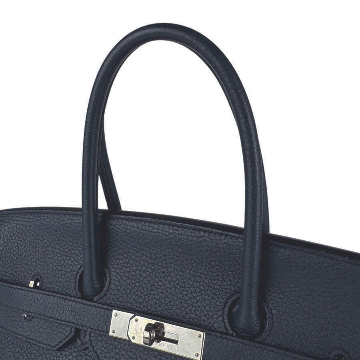 Hermes Blue Indigo Taurillon Clemence Leather Handbag (Pre-Owned)