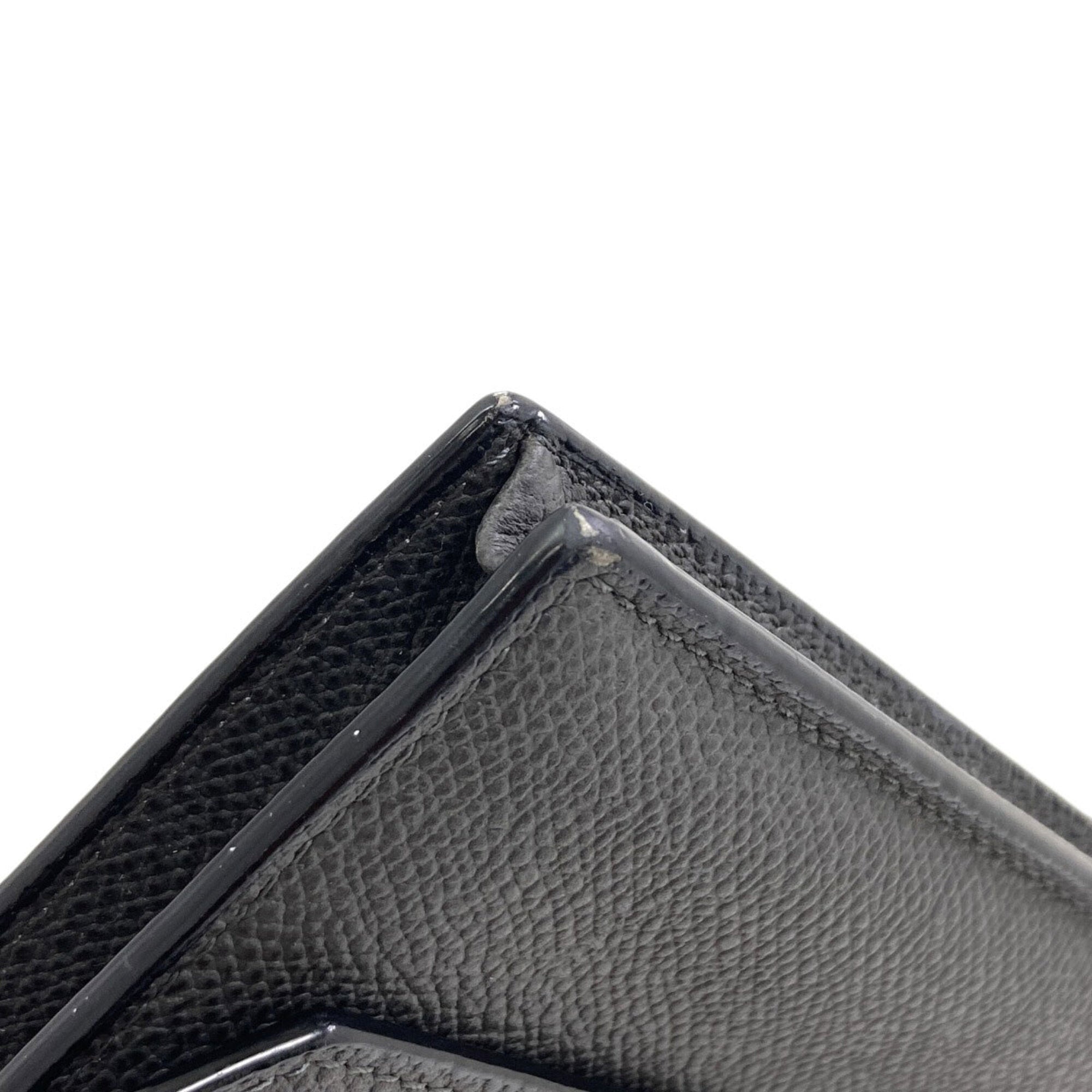 Valextra Gray Leather Long Wallet (Bi-Fold) (Pre-Owned)