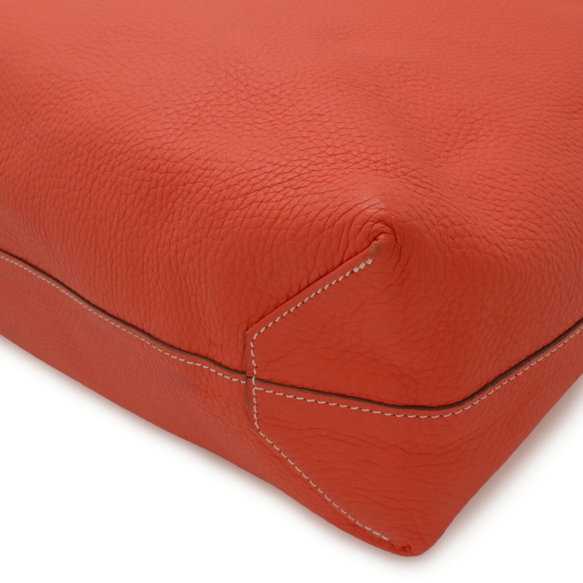 Hermes Bougainvillier Red Color Taurillon Clemence Leather Shoulder Bag Tote Bag (Pre-Owned)