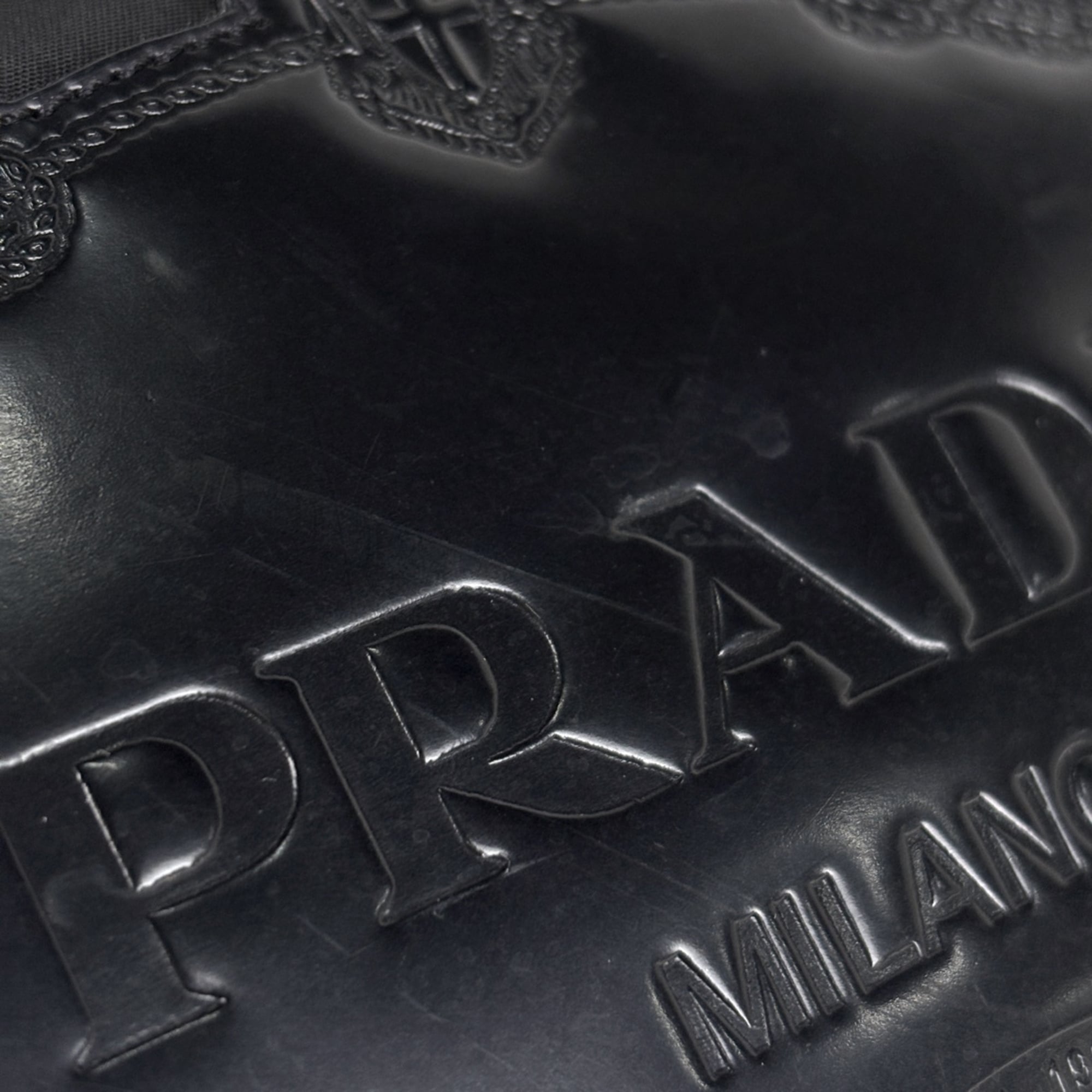 Prada Black Nylon Leather Handbag (Pre-Owned)