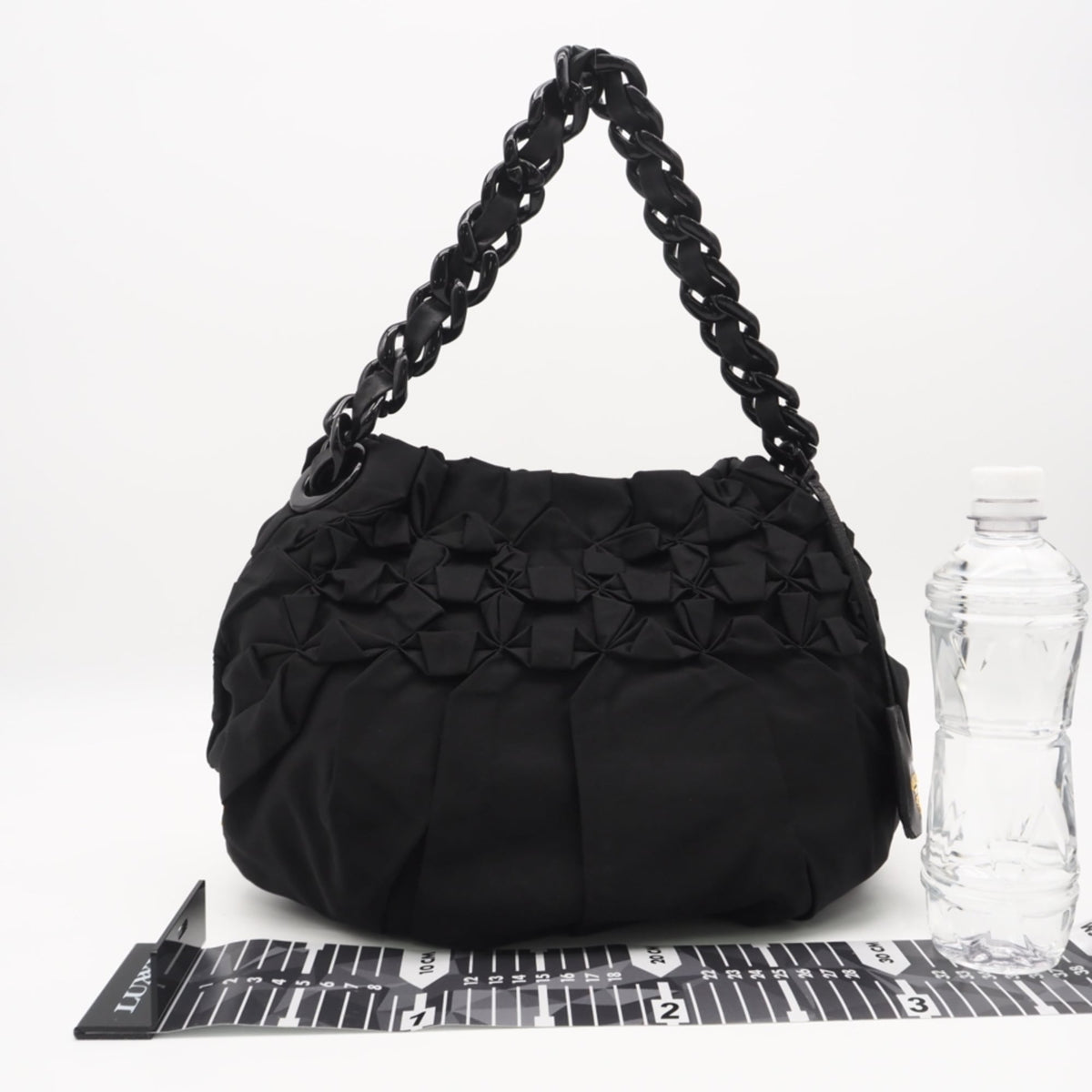 Prada Black Nylon Leather Plastic Handbag (Pre-Owned)
