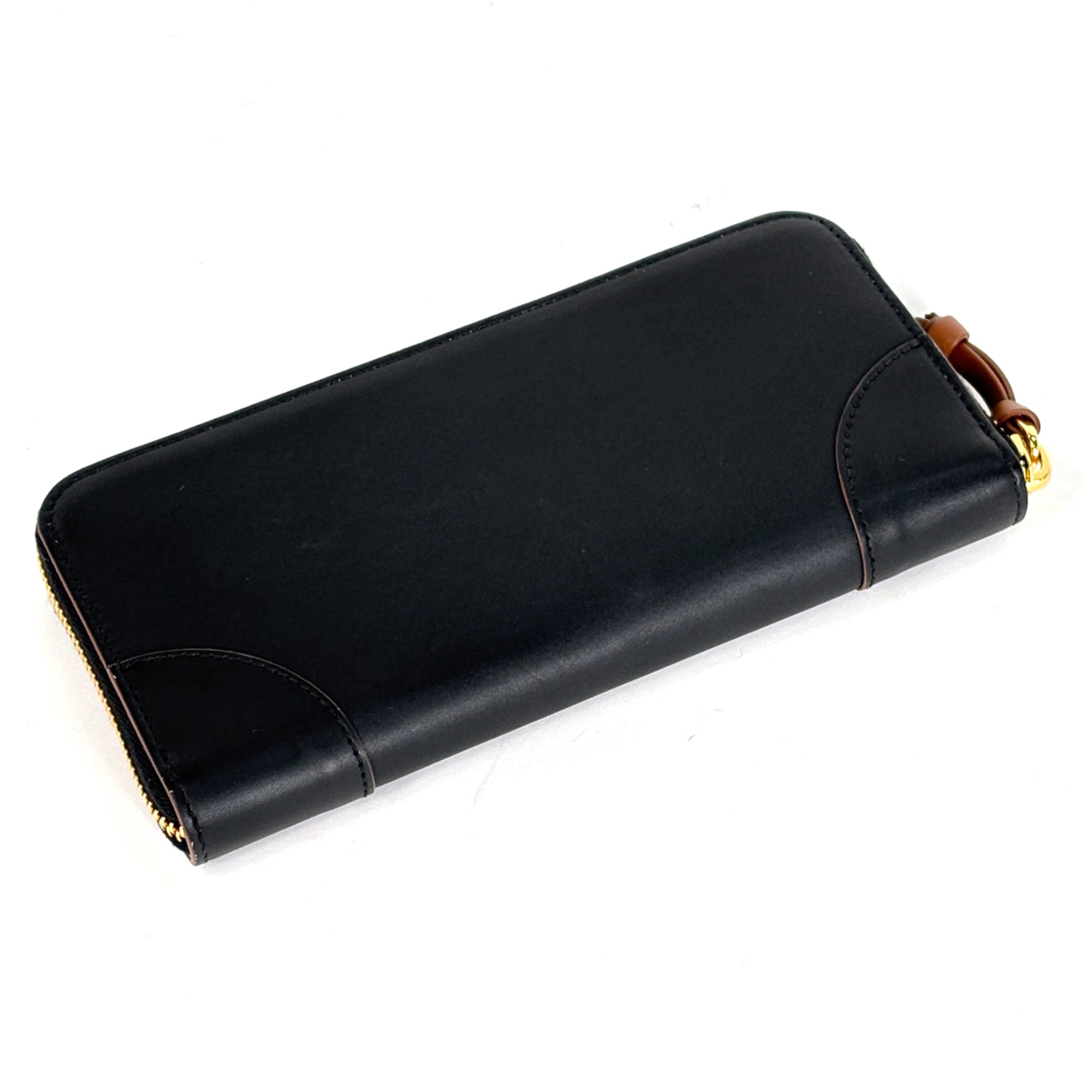 Miu Miu Black Leather Long Wallet (Bi-Fold) (Pre-Owned)