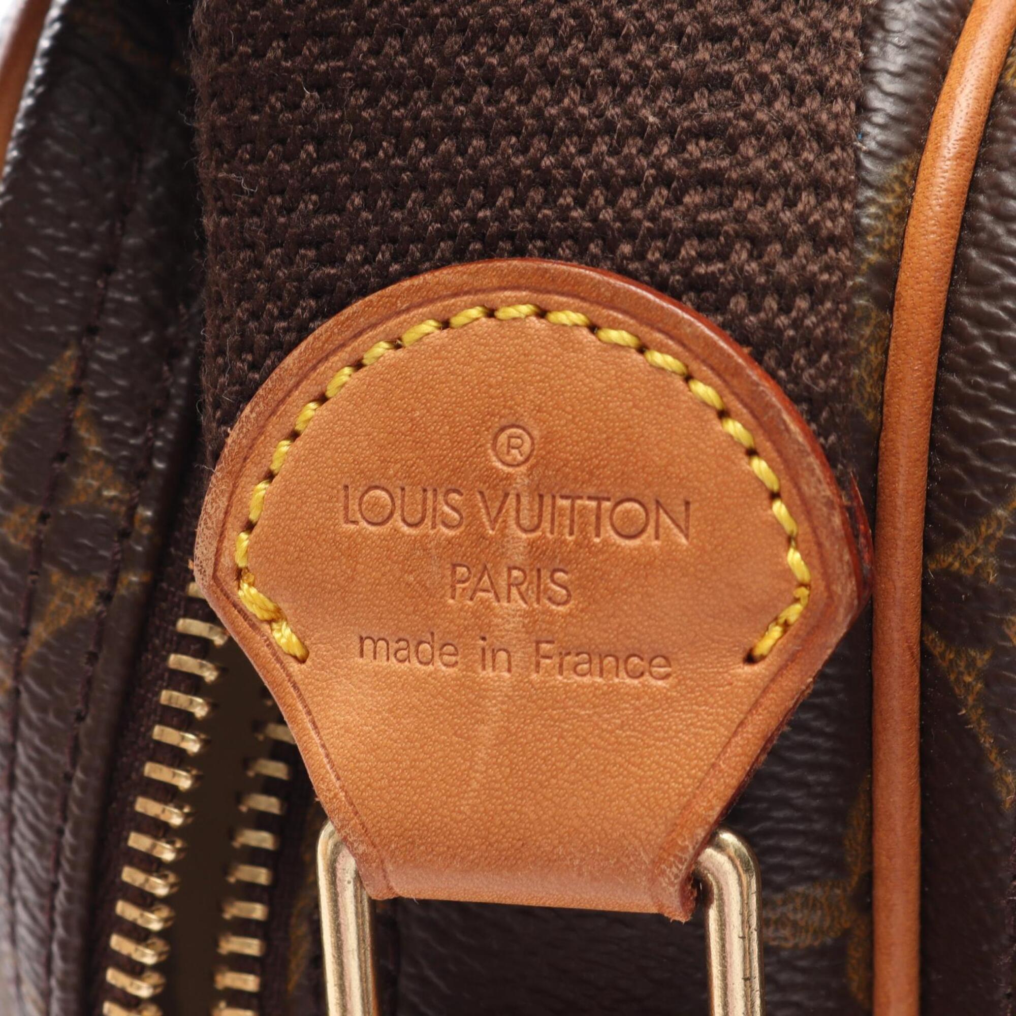 Louis Vuitton Monogram Brown Coated Canvas Leather Handbag Shoulder Bag (Pre-Owned)