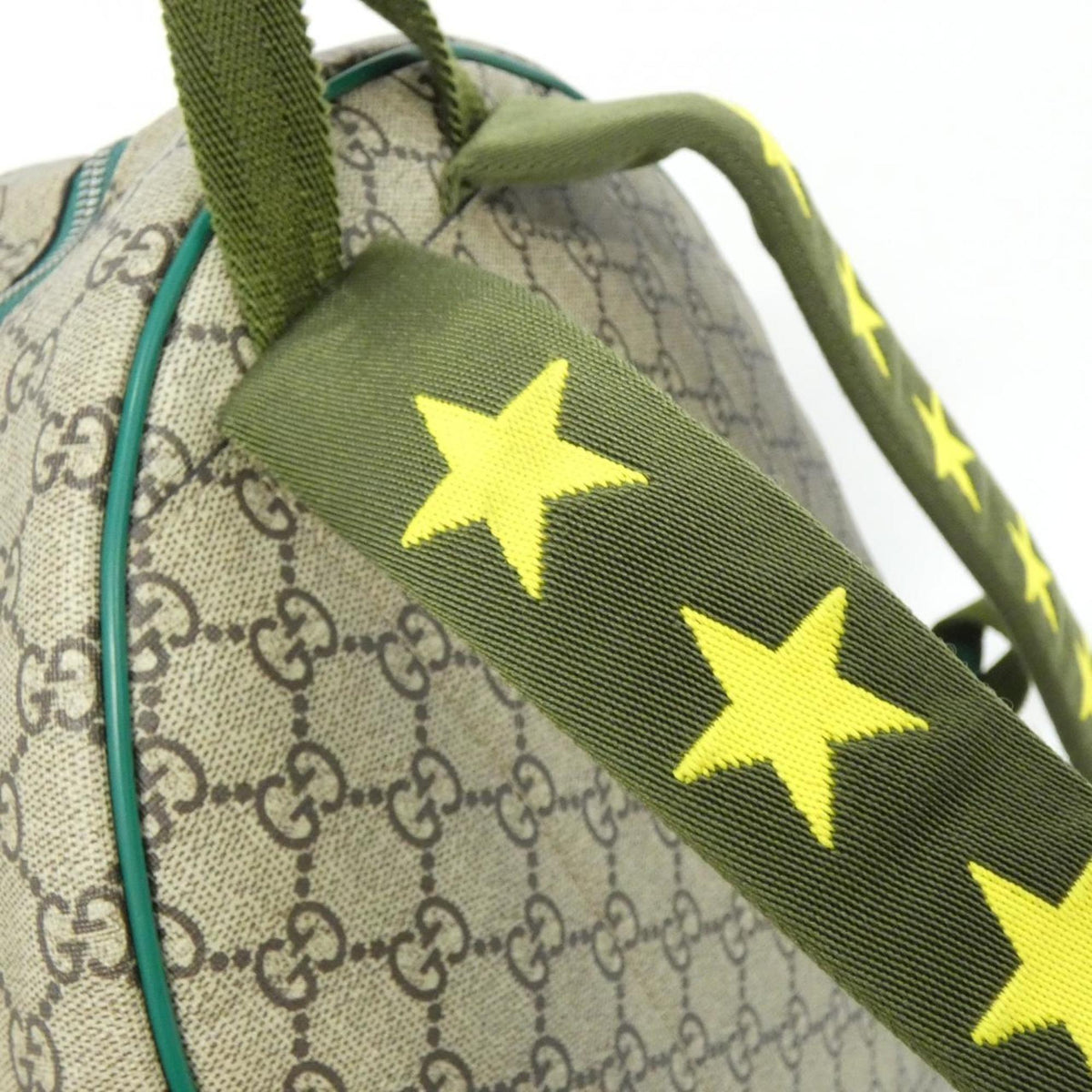 Gucci Beige Green Multi-Color Gg Supreme Backpack (Pre-Owned)