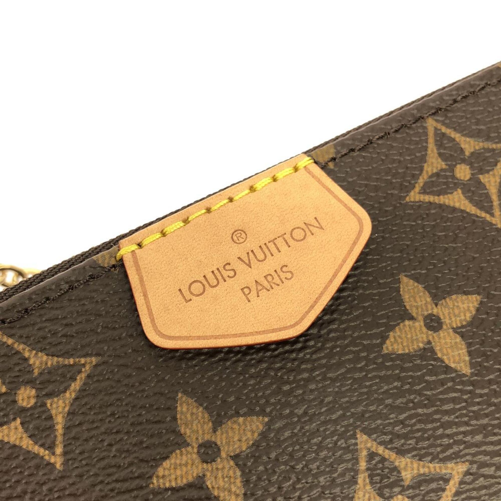 Louis Vuitton Marron Rose Clair Coated Canvas Pochette Pouch Shoulder Bag (Pre-Owned)