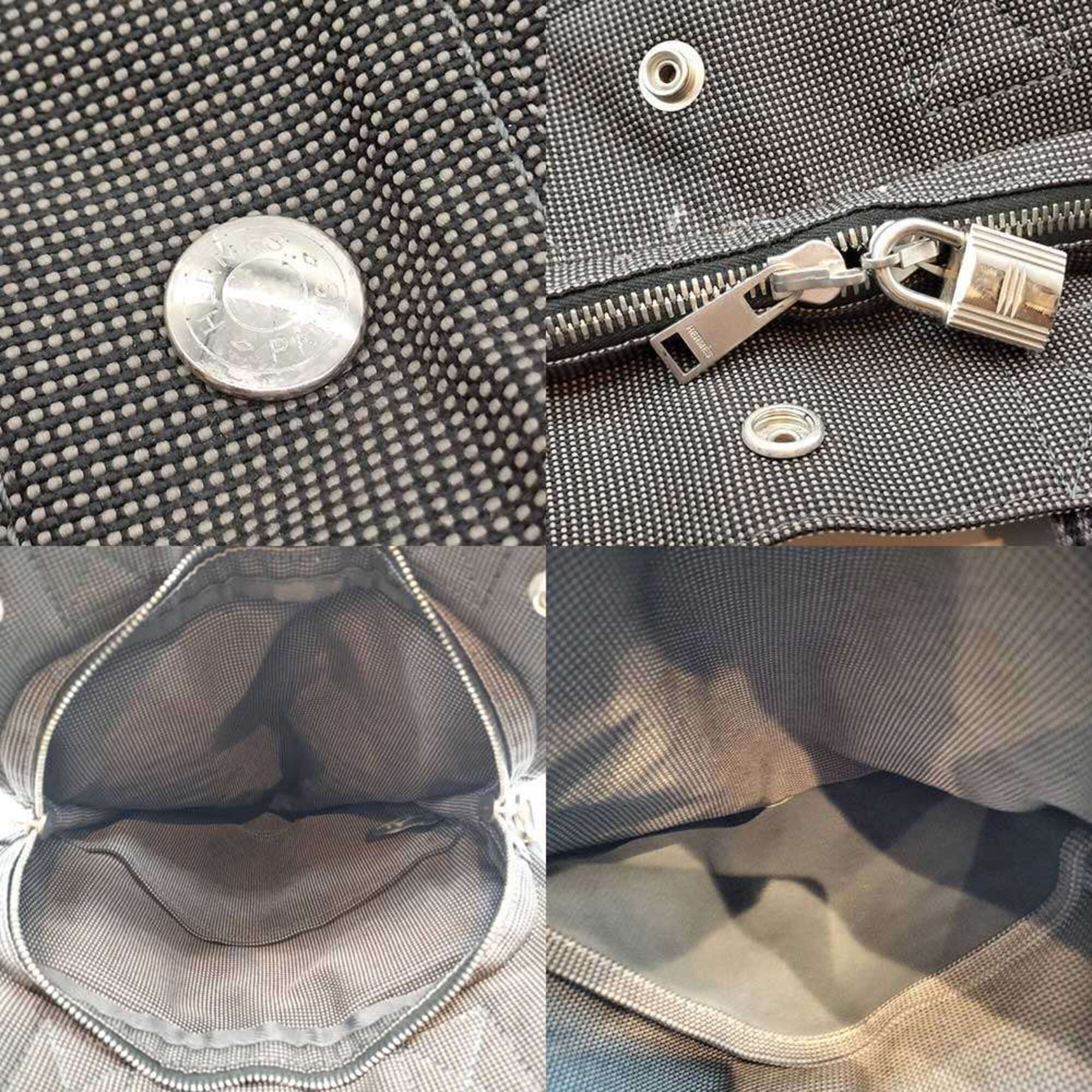 Hermes Her Line Gray Canvas Backpack (Pre-Owned)