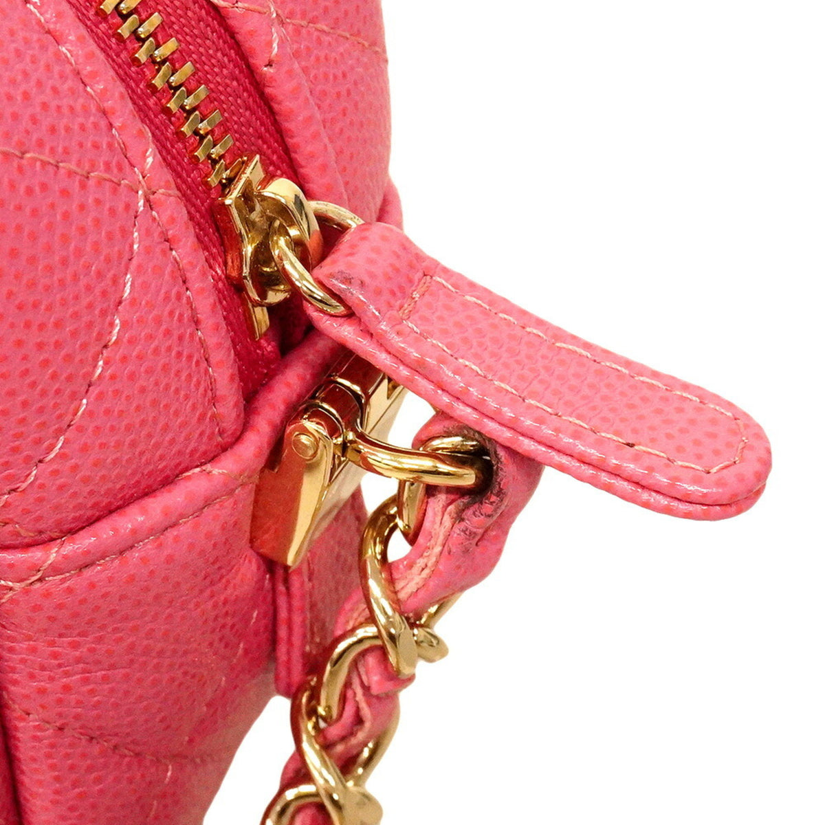 Chanel Pink Grained Calfskin Shoulder Bag (Pre-Owned)