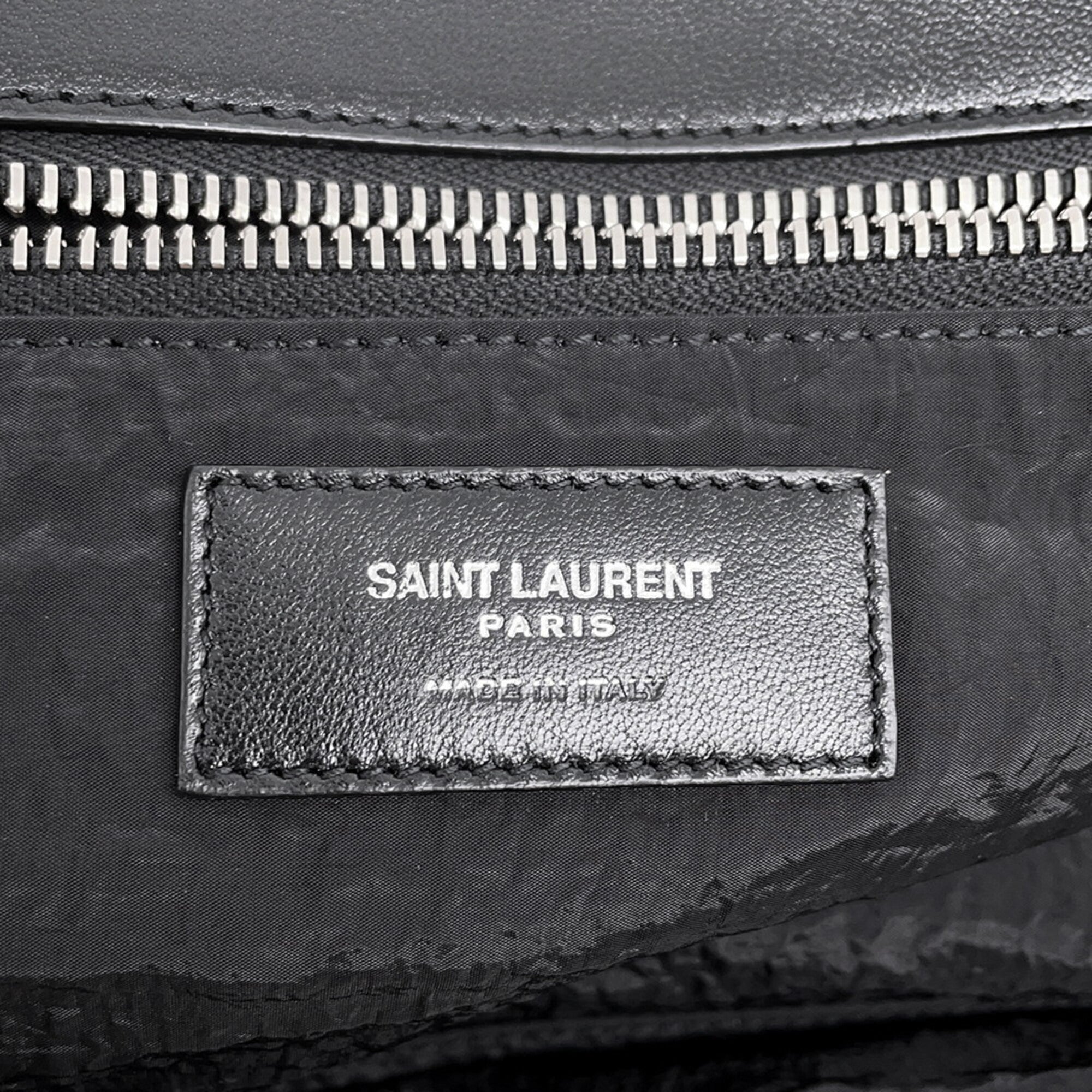 Yves Saint Laurent Sac De Jour Black Nylon Leather Handbag Tote Bag (Pre-Owned)
